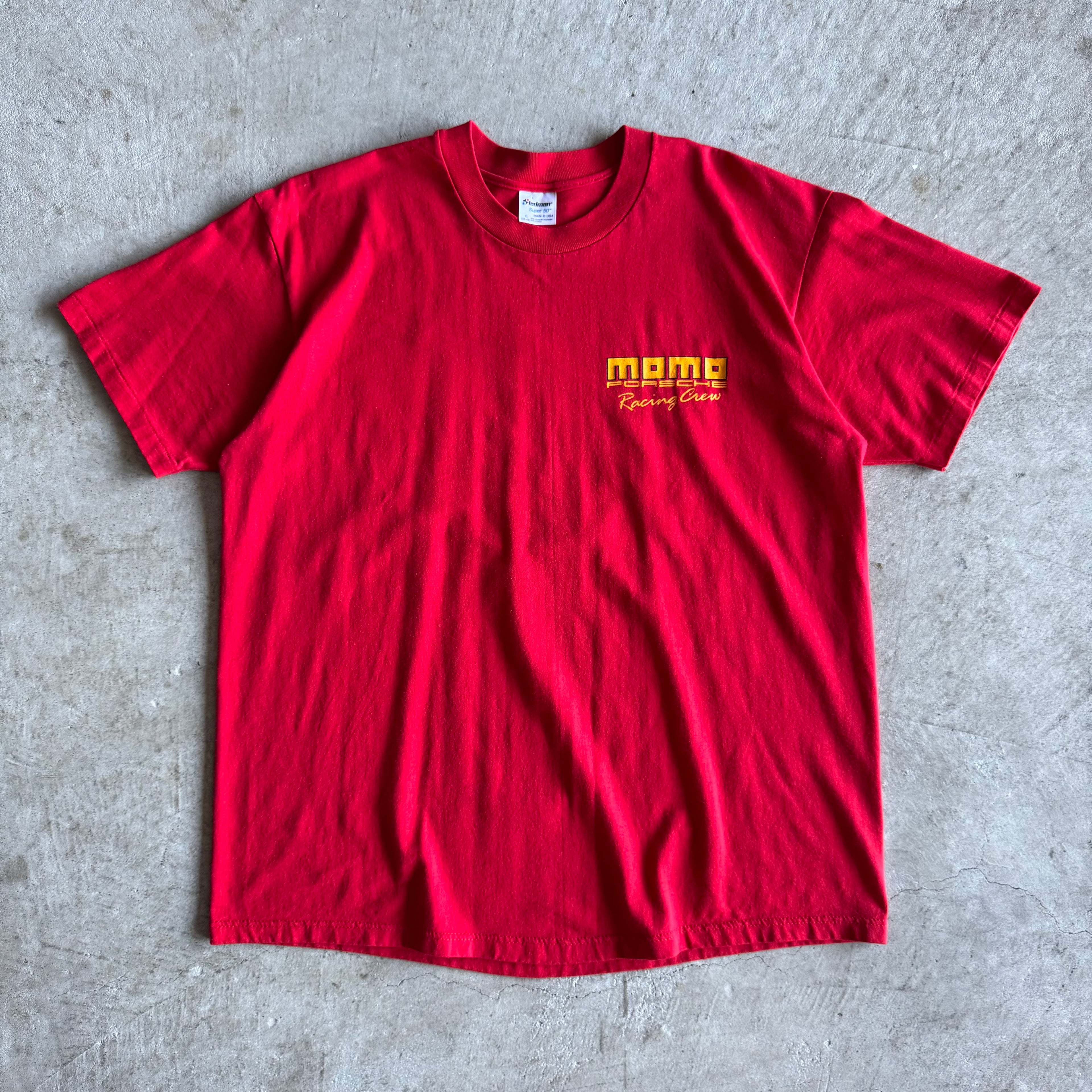 90s Porsche MOMO Racing Crew Red T Shirt (XL)