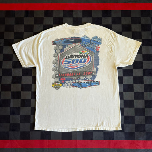 2007 Daytona 500 Great American Race White T Shirt XL