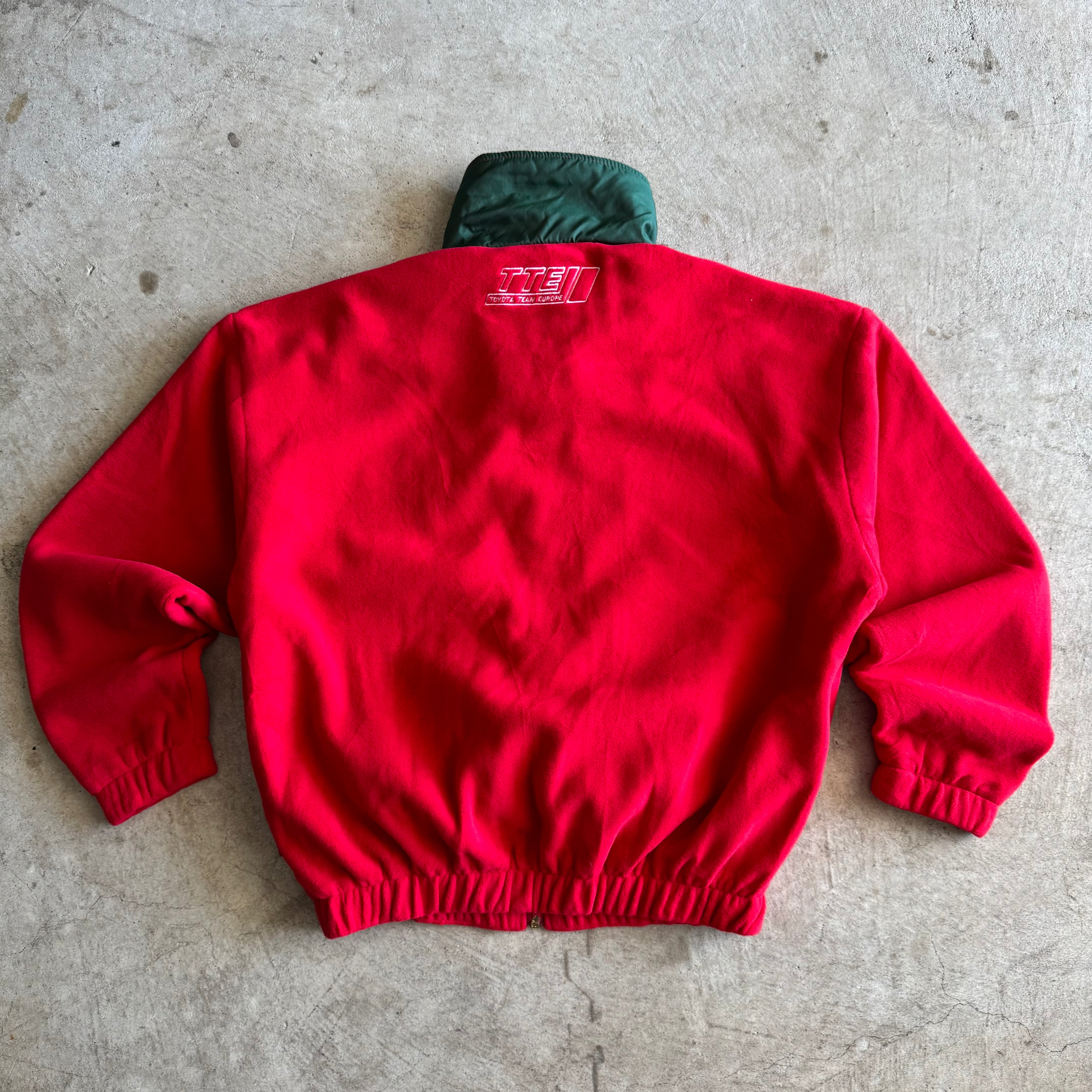 90s Sparco Castrol Team Toyota Europe Red Fleece Jacket (L)