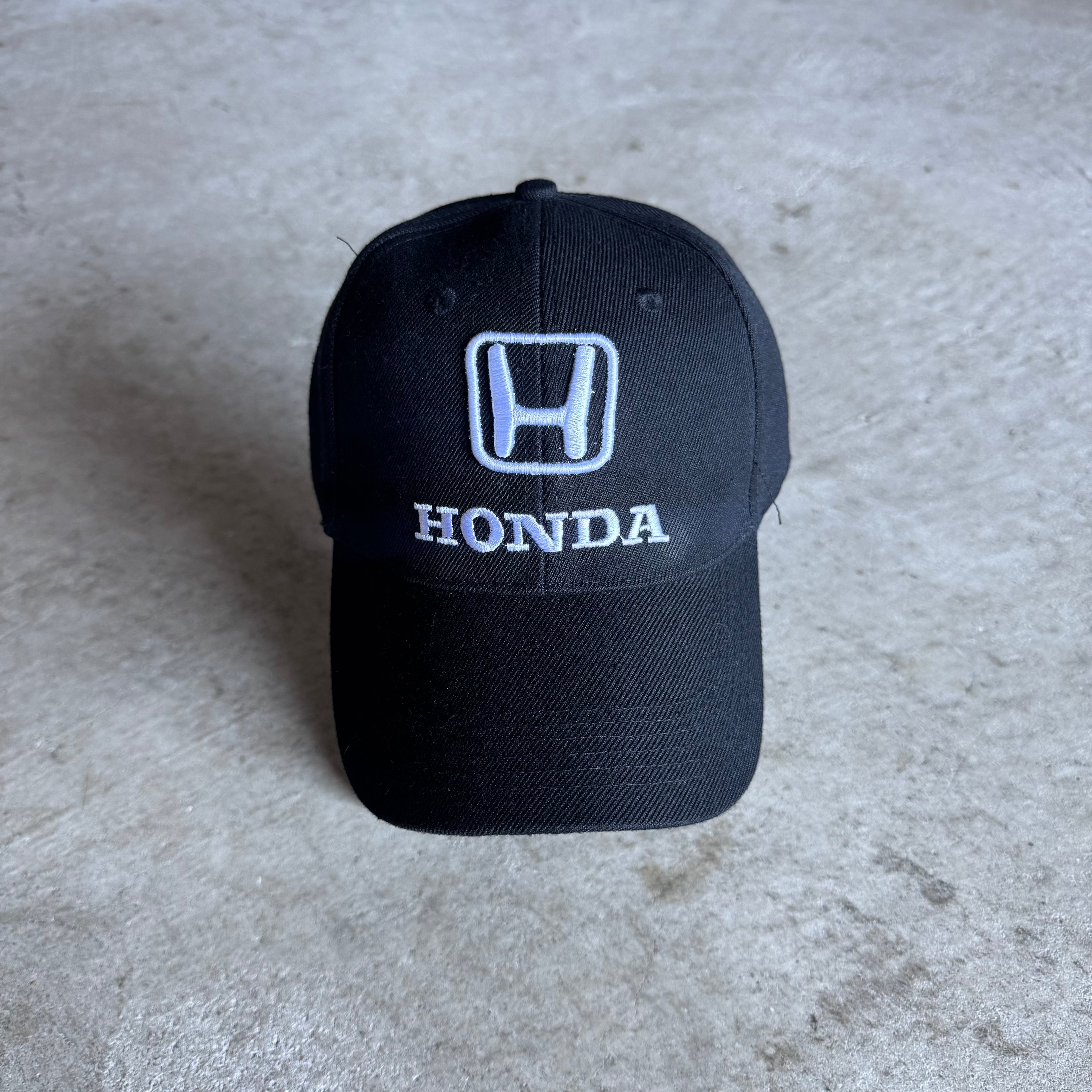 90s Honda Embroidered Black Strapback Hat