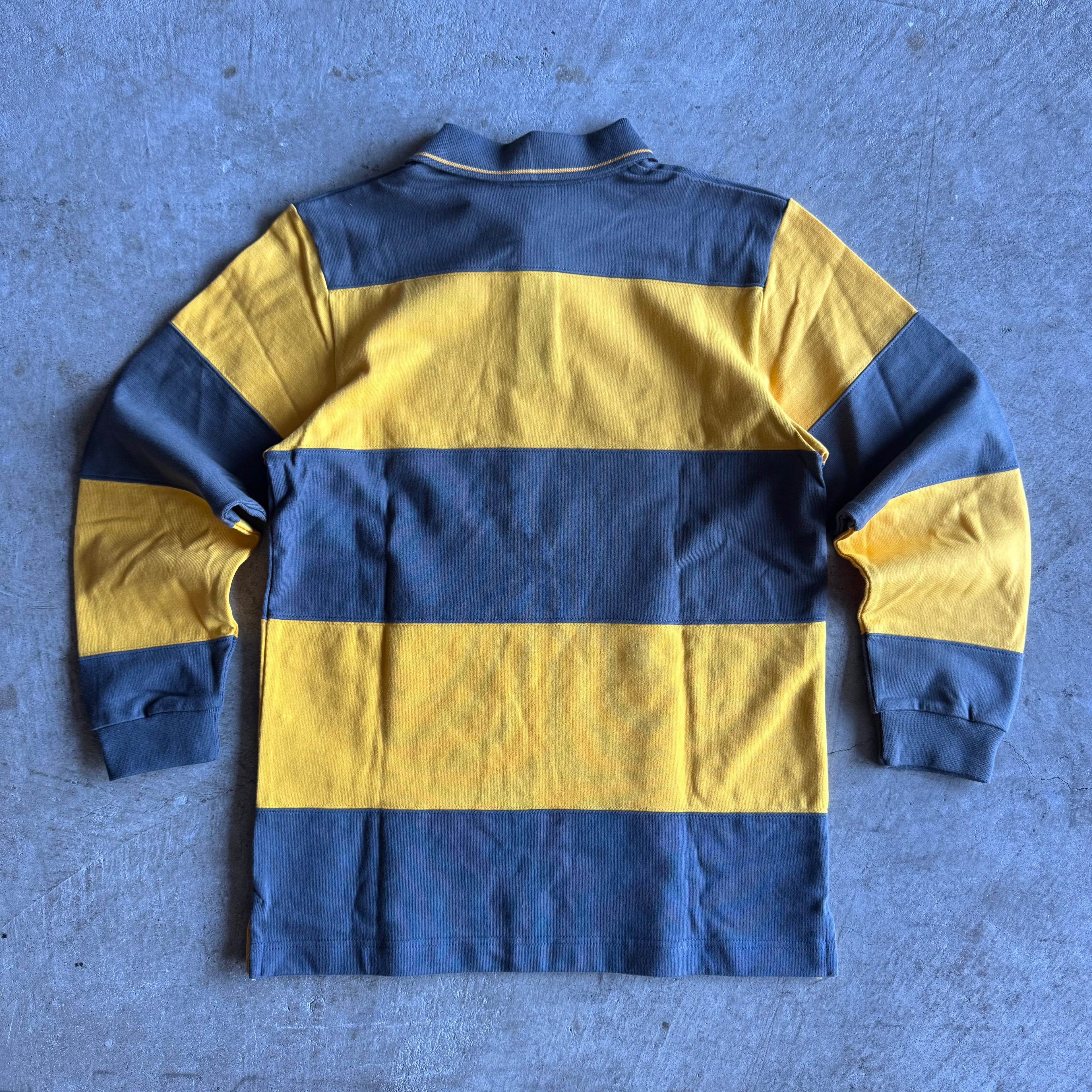 Porsche Yellow Grey Longsleeve Rugby Shirt (S)