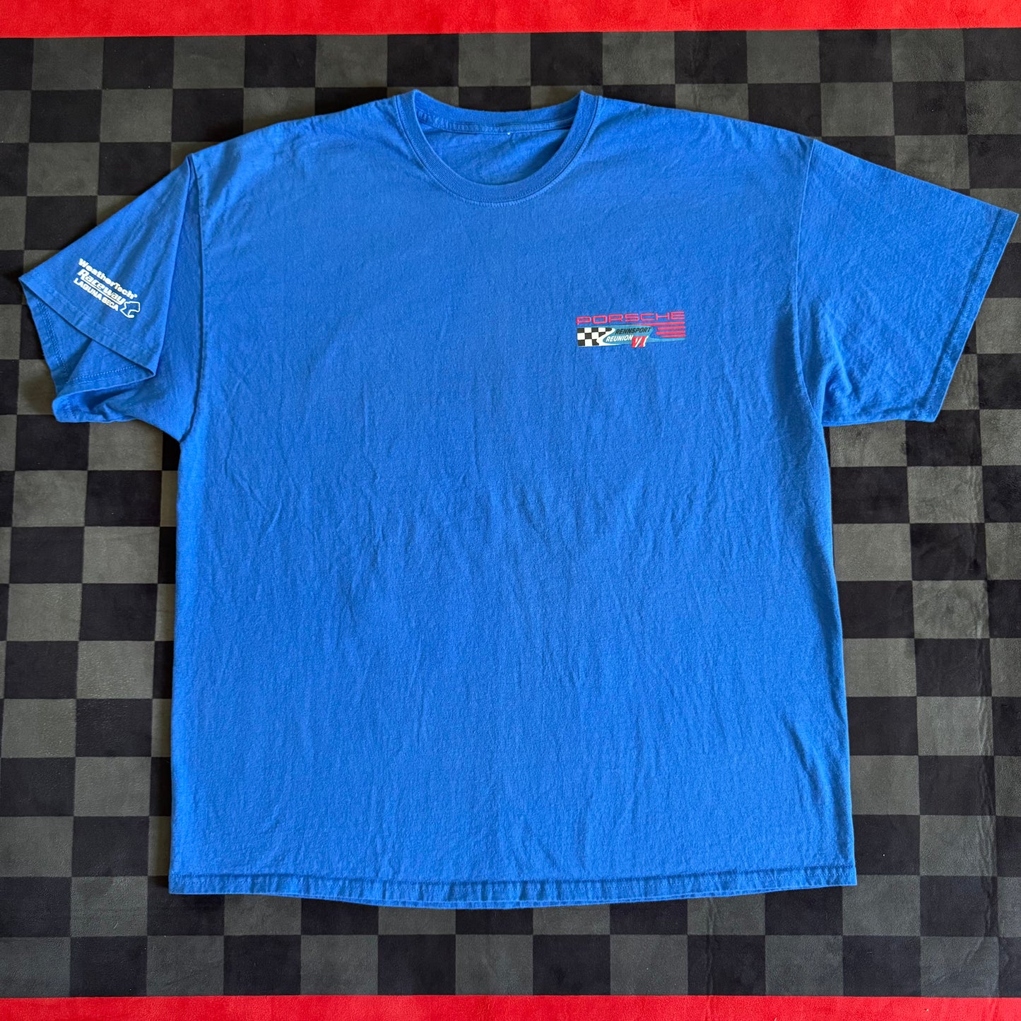 2018 Porsche Rennsport Reunion Laguna Seca Blue T Shirt XXL