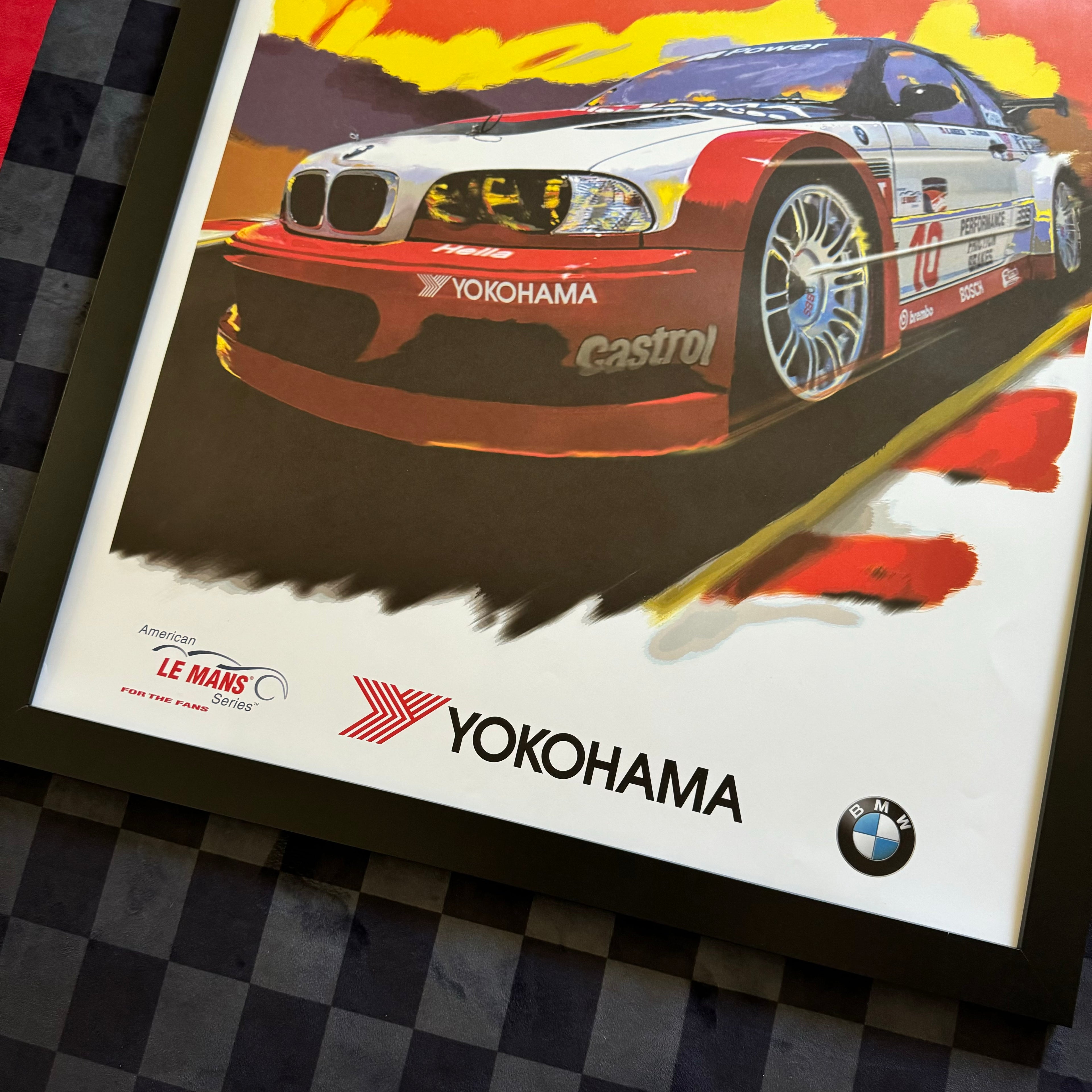Original Yokohama BMW Team PTG American Le Mans Series Framed Poster