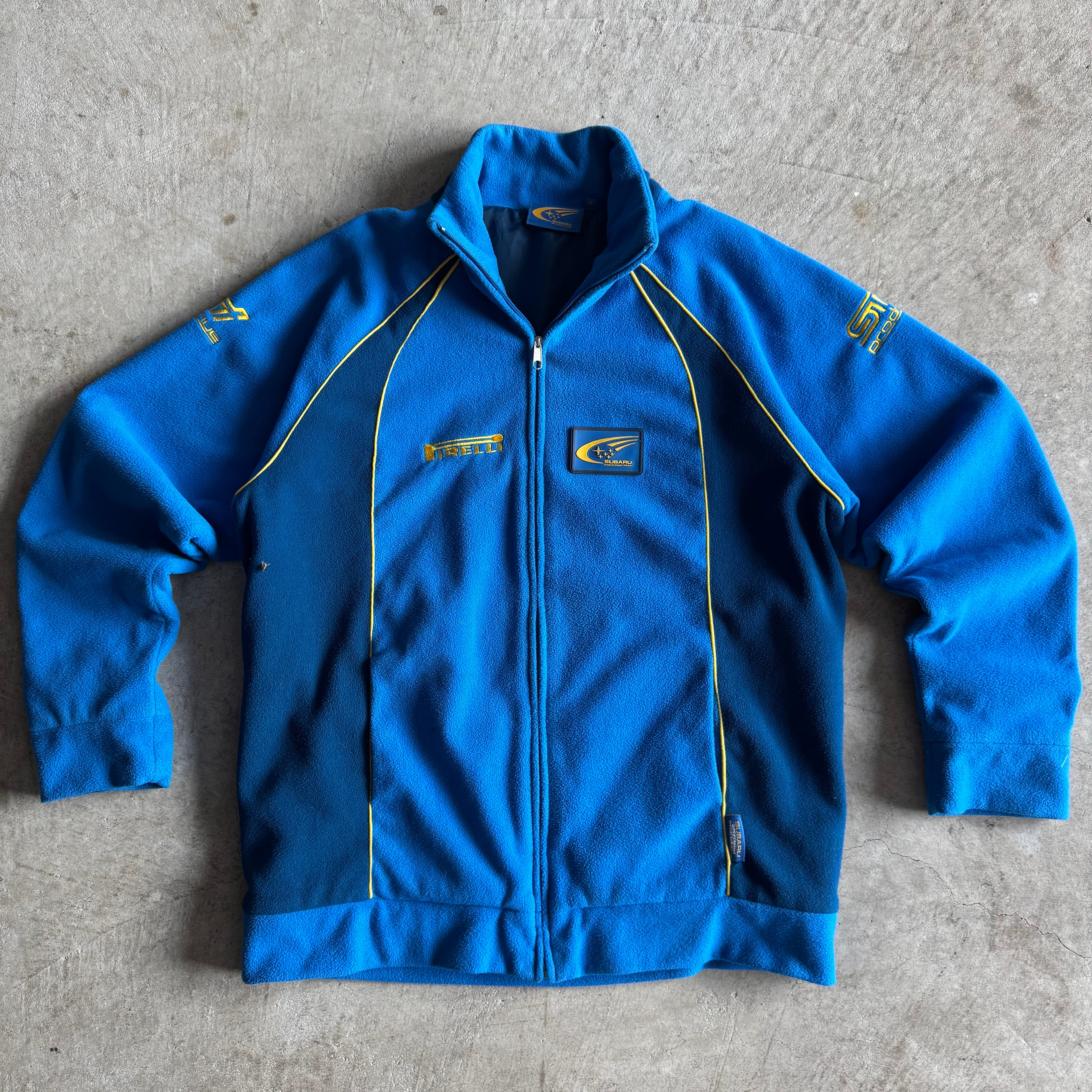 90s Subaru World Rally Team Blue Fleece Jacket (M)