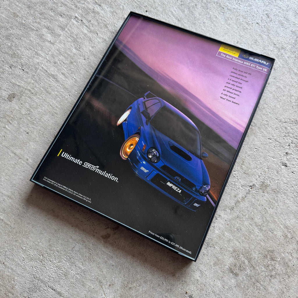 2002 Subaru Impreza STi Type UK Framed Advertisement