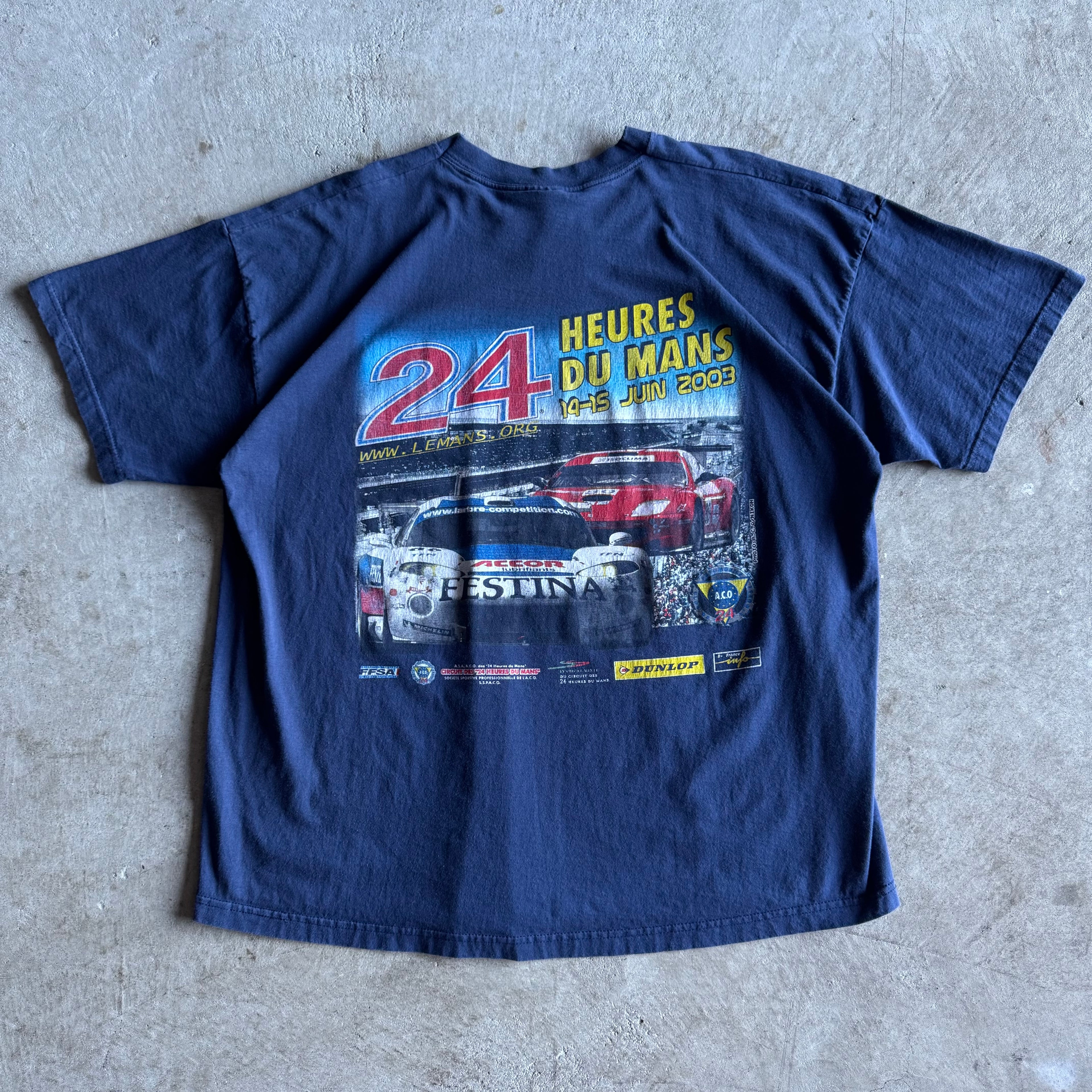 Vintage 2003 24 Heures Du Mans Dodge Viper Navy T Shirt Size XXL