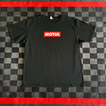 90s Motul Oil Box Logo Red Black T Shirt XL