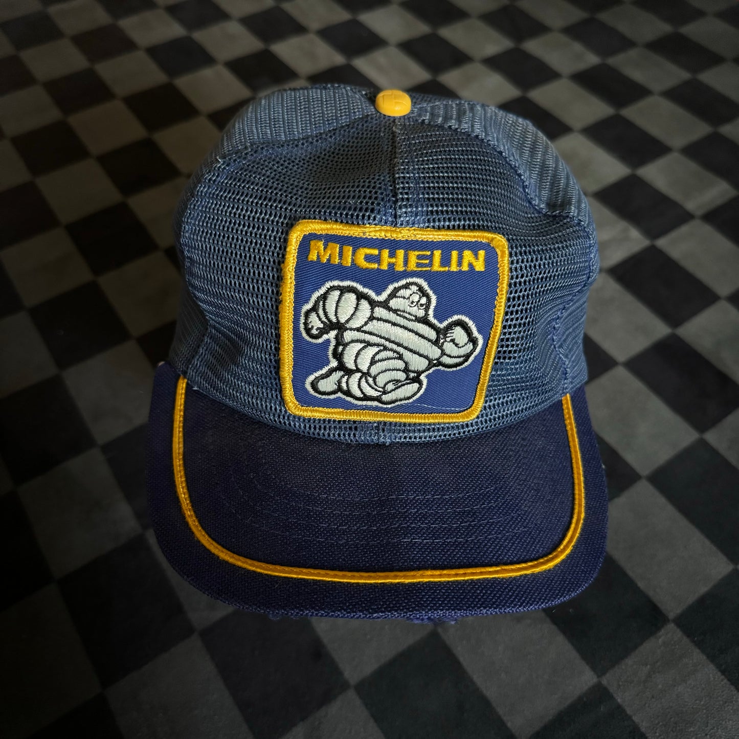 Vintage Michelin Tires Man Blue/Yellow Trucker Hat