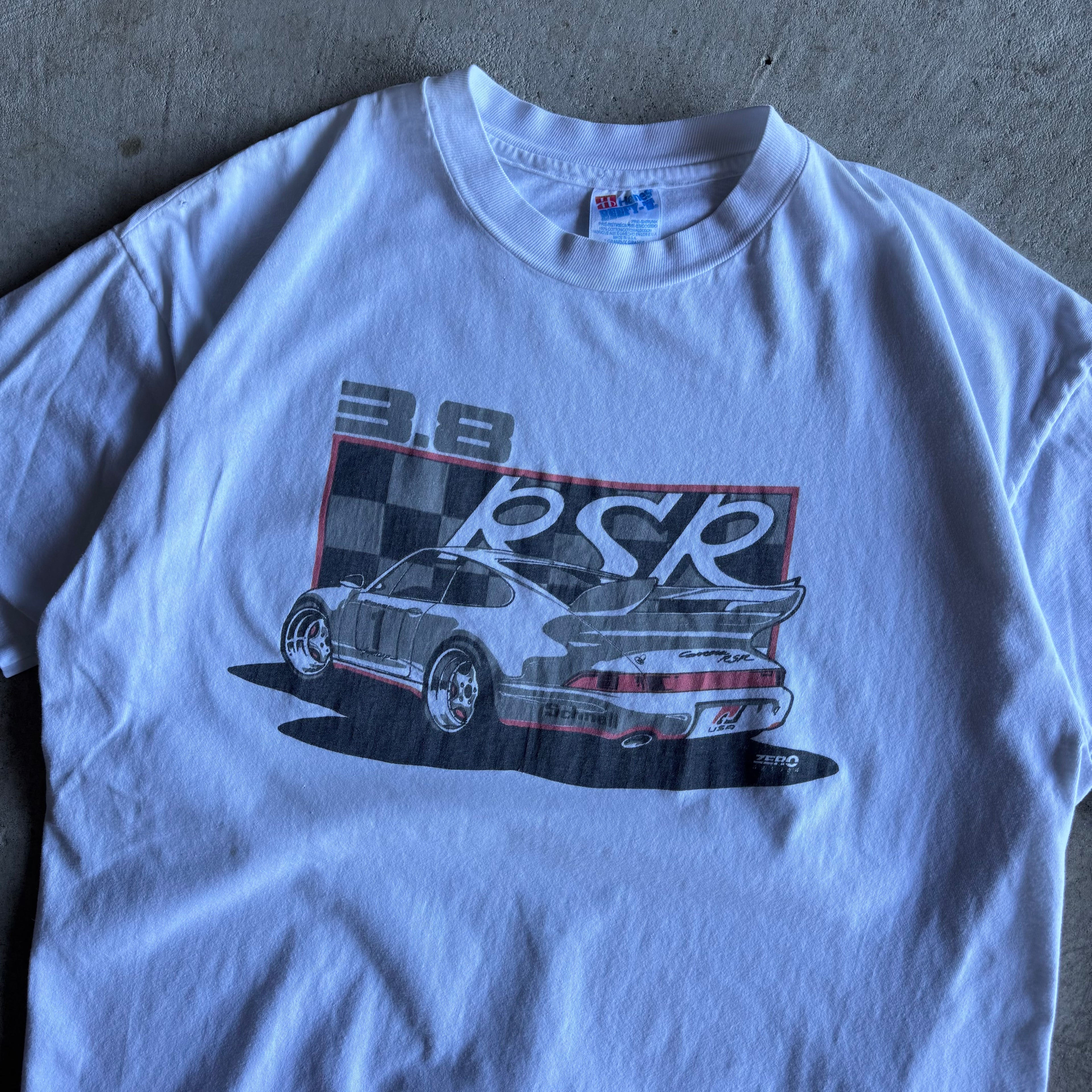 90s Porsche Carrera 3.8 RSR White T Shirt (XL)