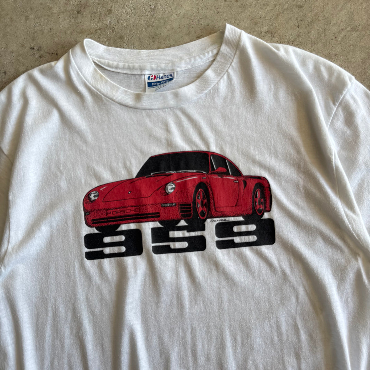 90s Porsche 959 White T Shirt (L)