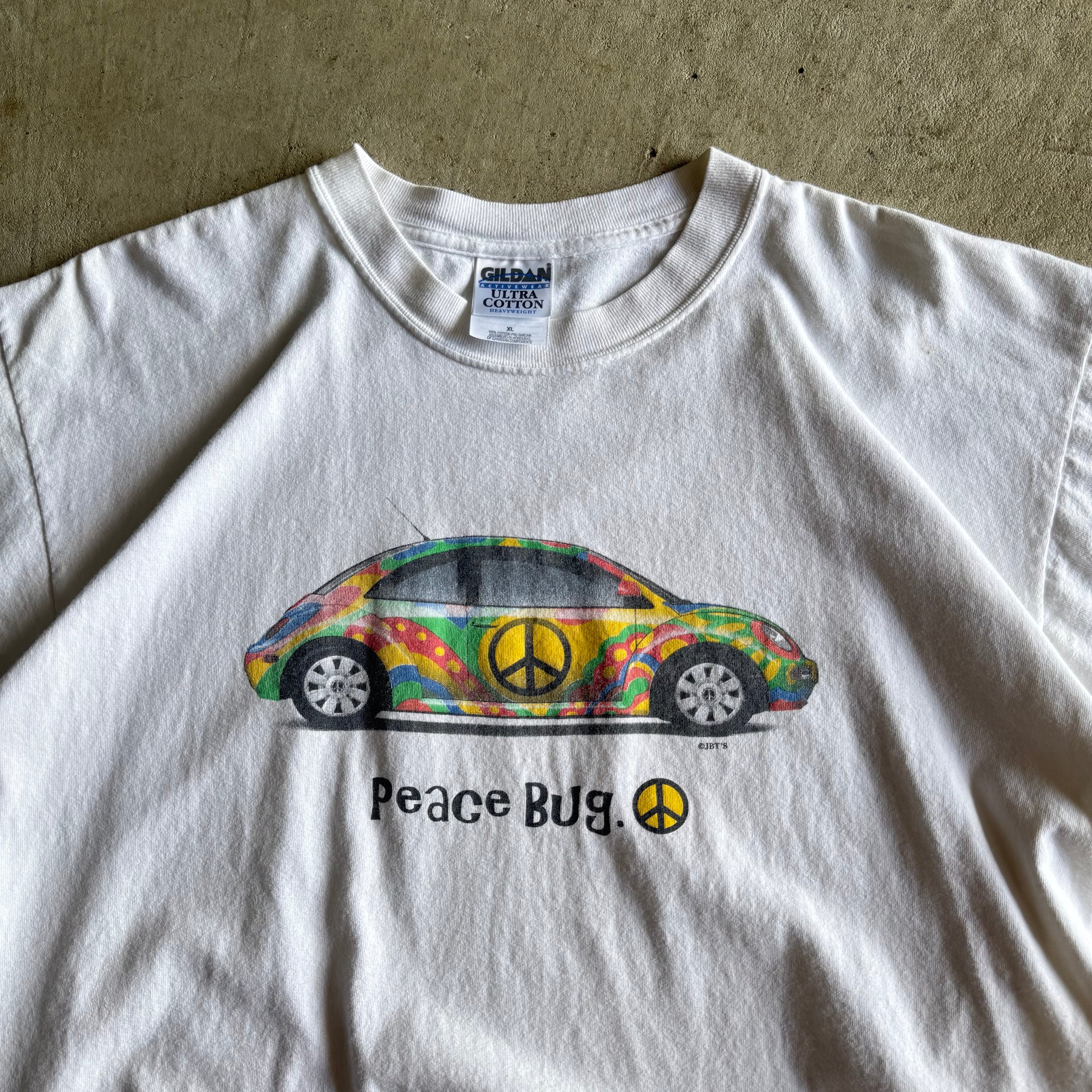 Vintage 90s Volkswagen Peace Bug White T Shirt Size XL