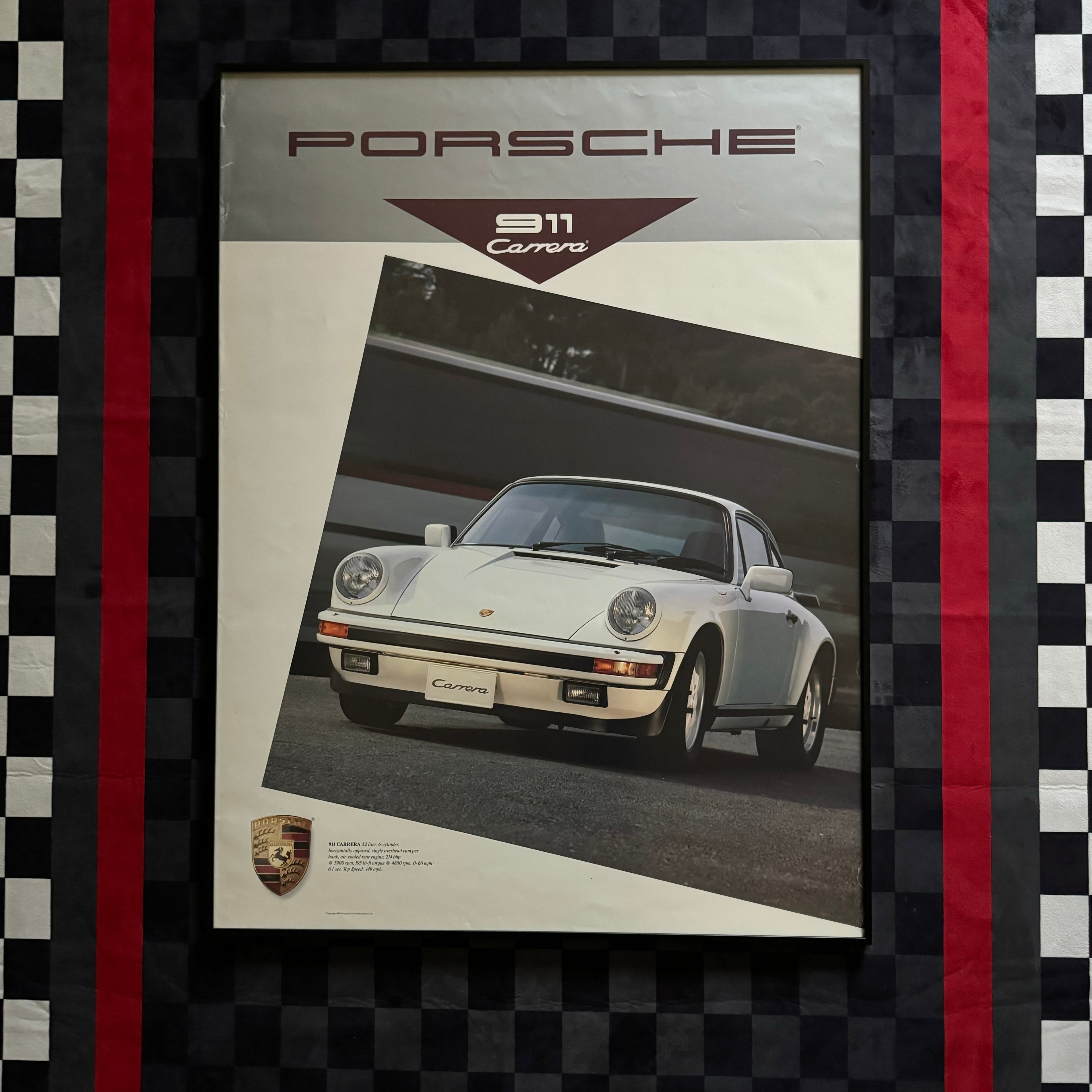 80s Porsche Dealership Showroom 911 Carrera Poster