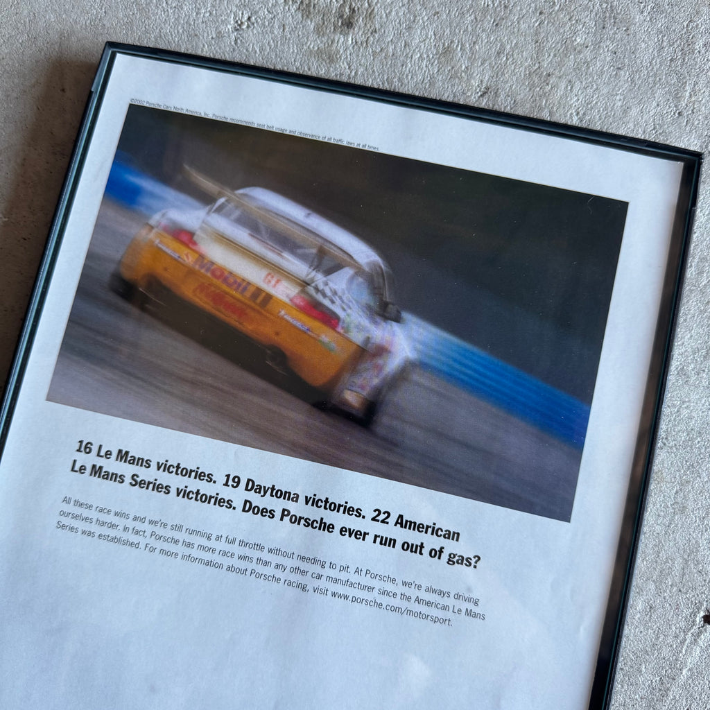 2002 Porsche GT3 Endurance Victories Framed Advertisement