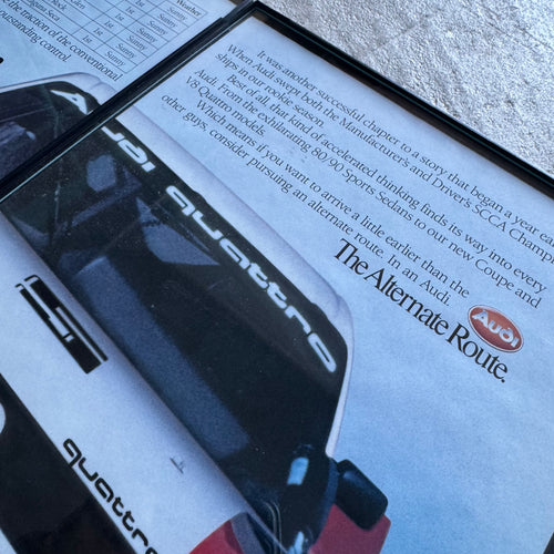 1990 Audi 90 Quattro IMSA GTO Victory Record Framed Advertisement