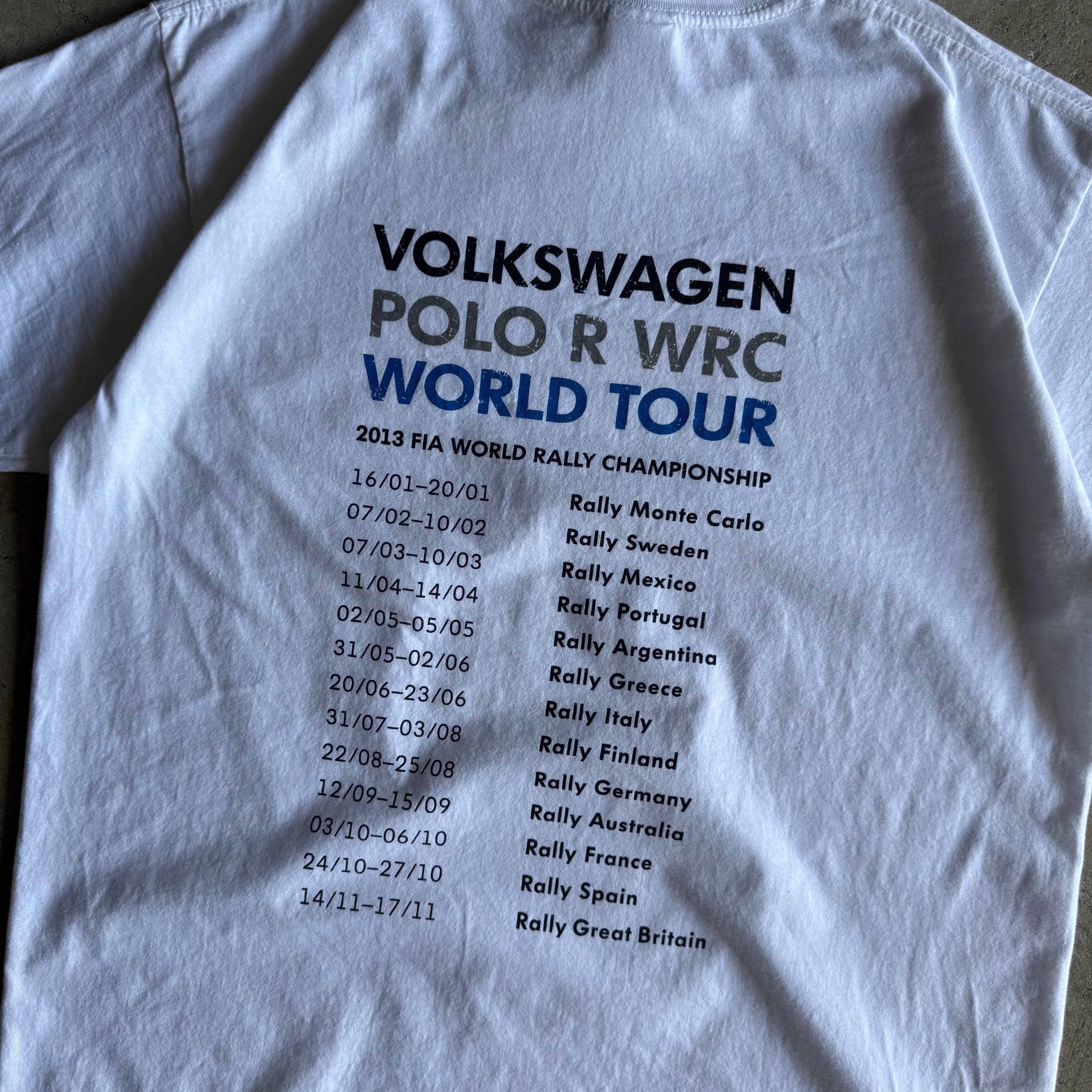 2013 Volkswagen Polo Golf R WRC Championship Tour T Shirt (M)