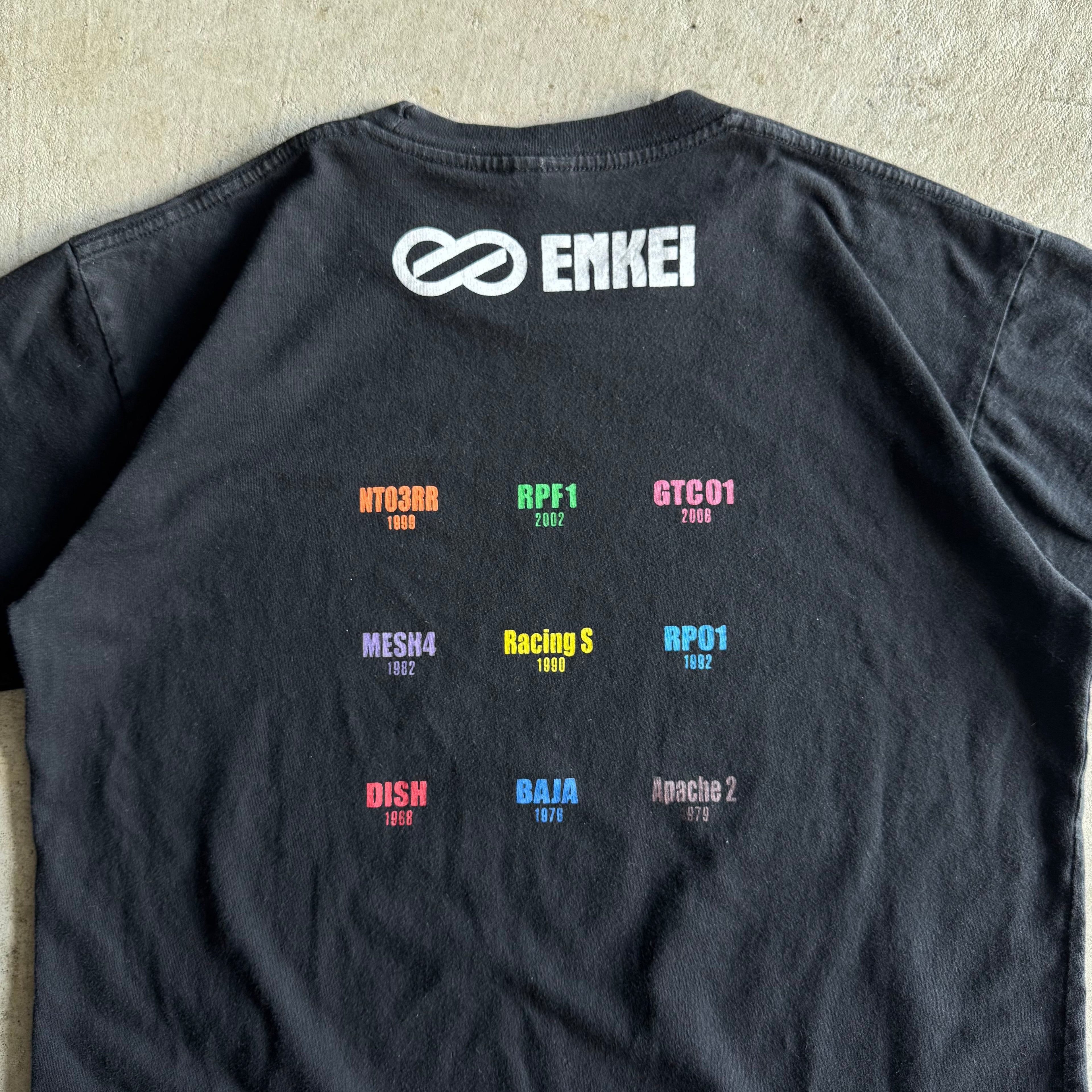 Vintage 2000s Enkei Wheels 360 Perfect Black T Shirt Size Medium