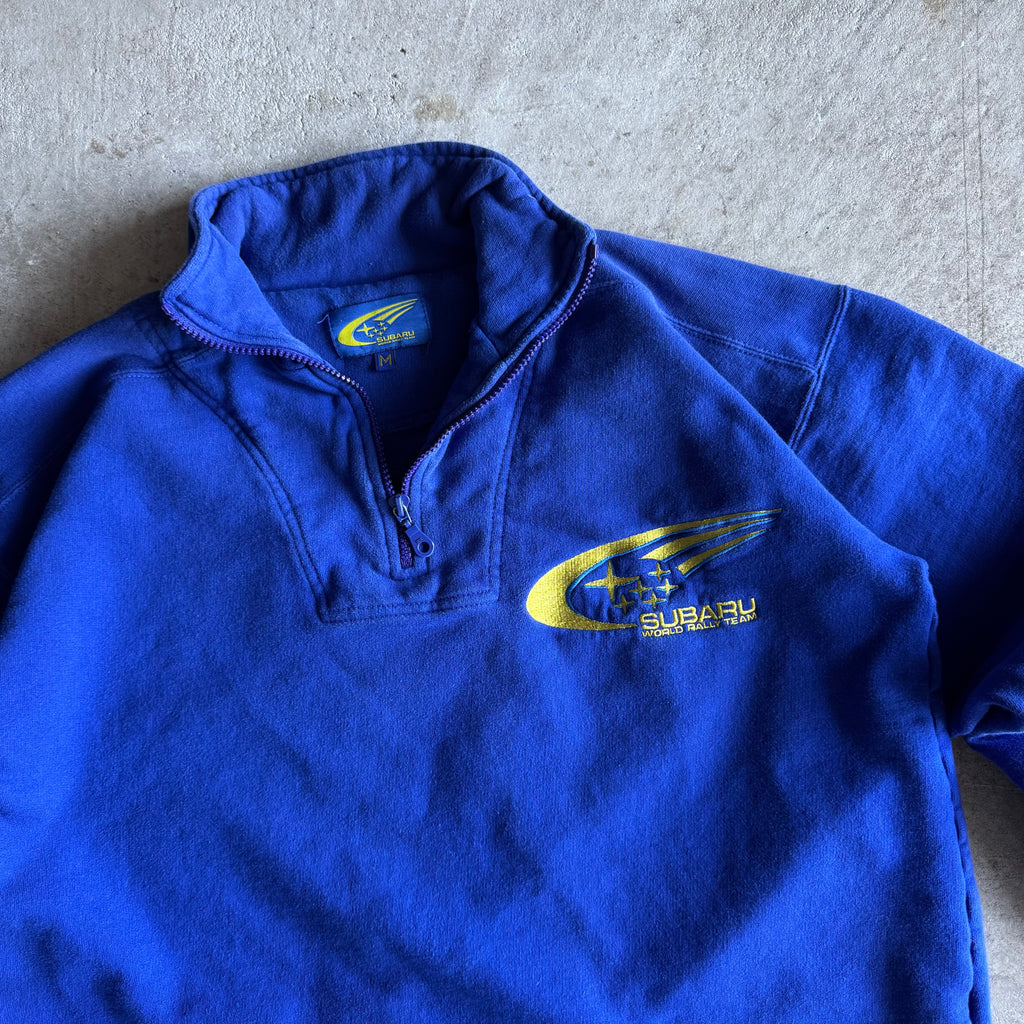 90s Subaru World Rally Blue Quarter Zip Pullover (M)