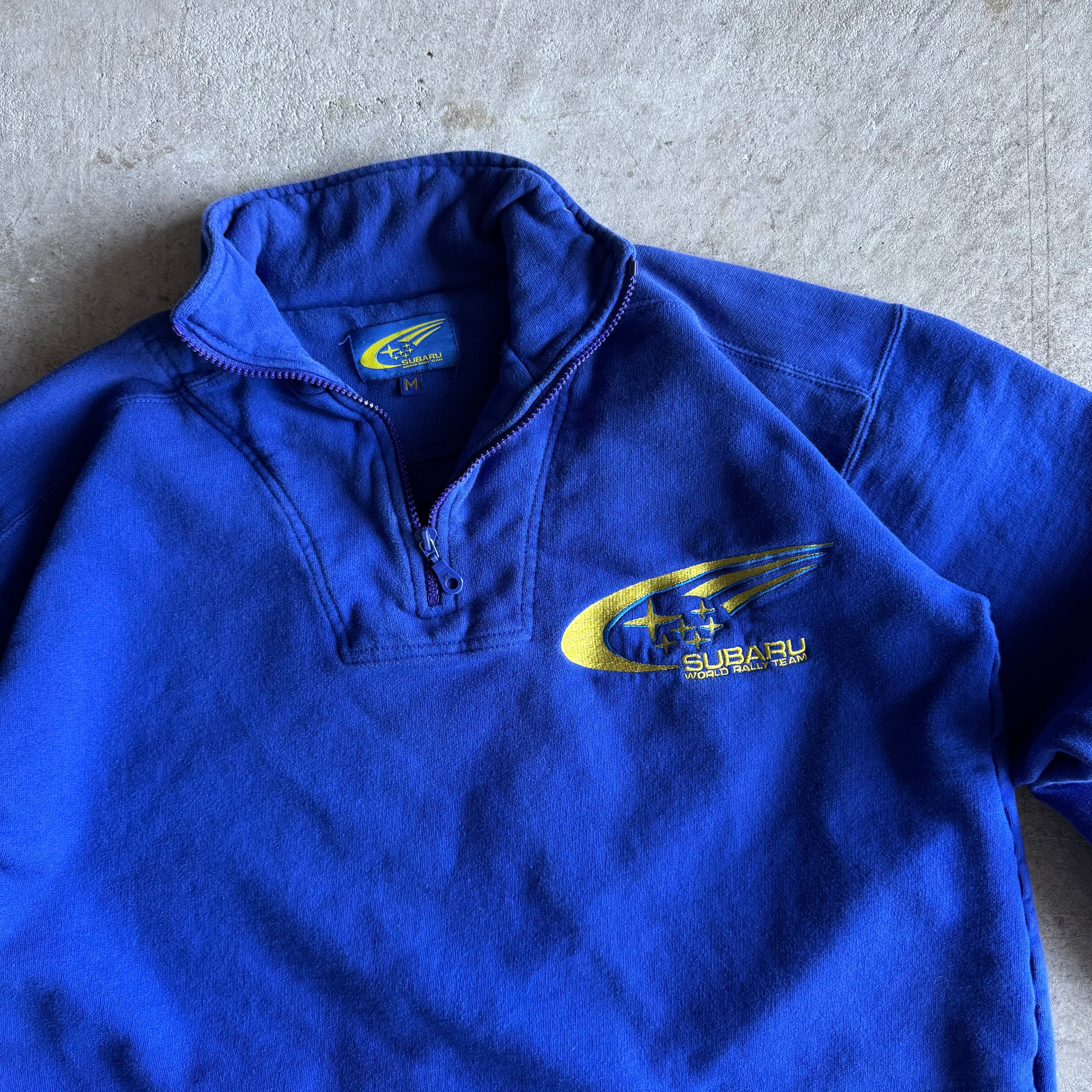 90s Subaru World Rally Blue Quarter Zip Pullover (M)