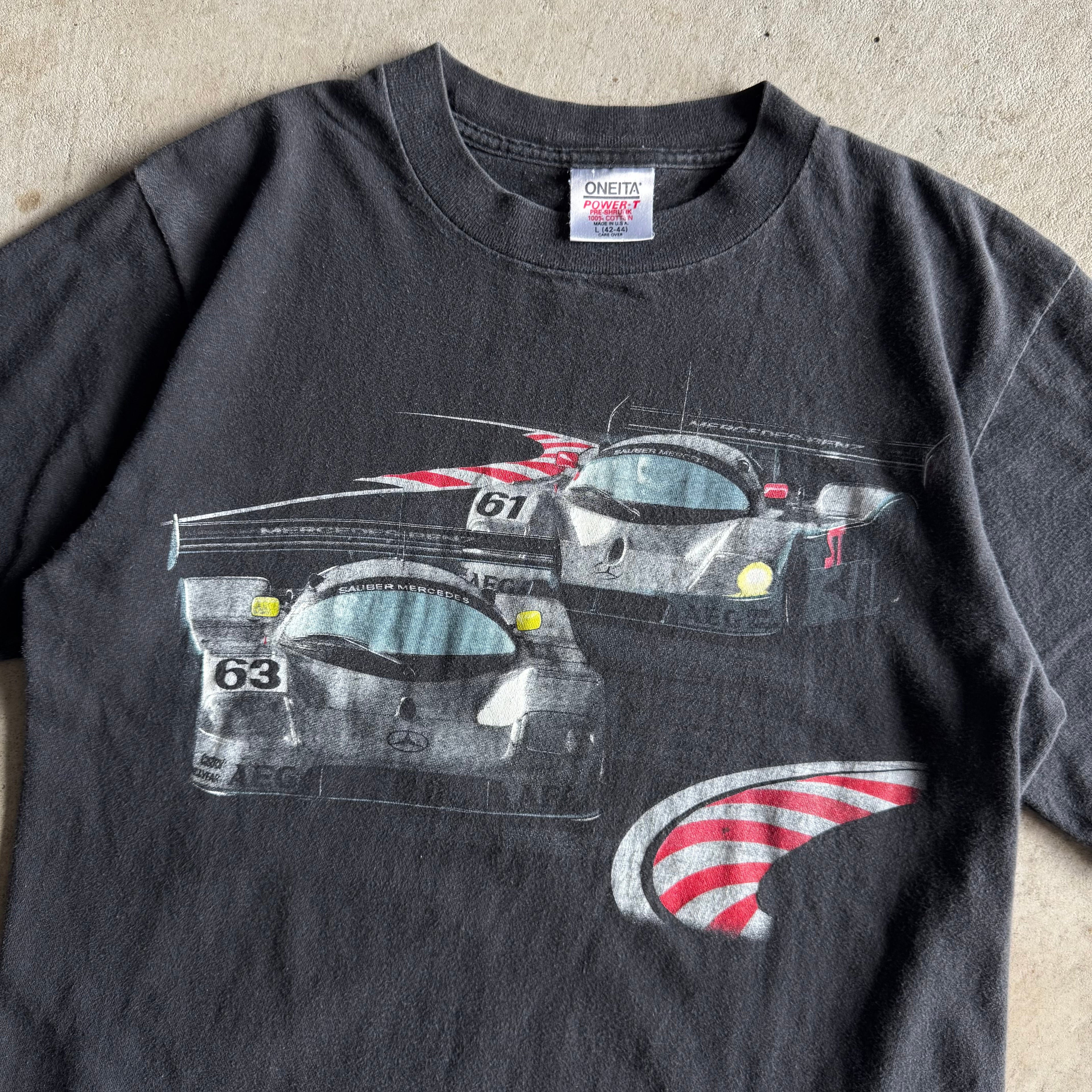 80s Sauber Mercedes C9 Black T Shirt (L)