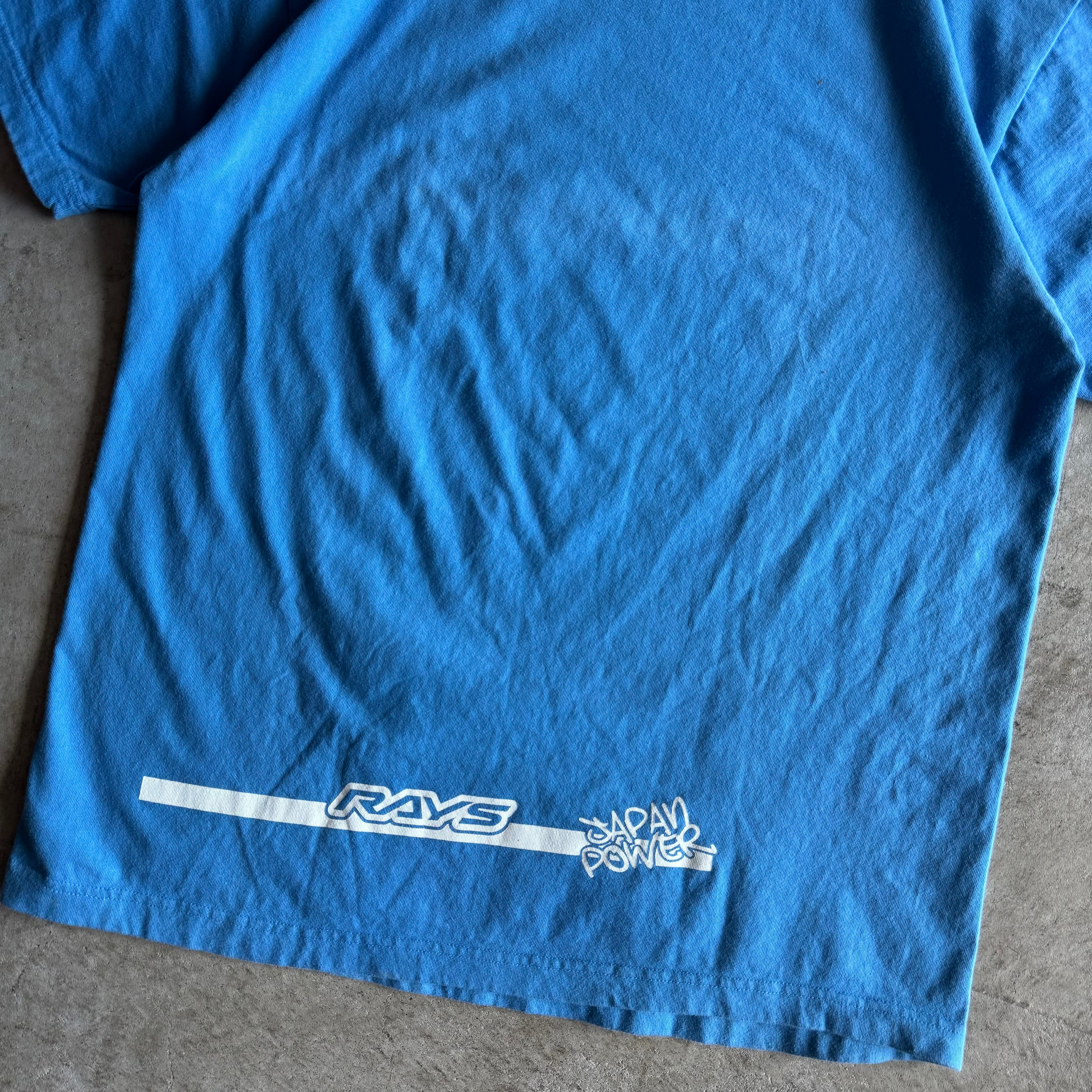 2000s Rays Engineering Japan Power Baby Blue T Shirt (XL)