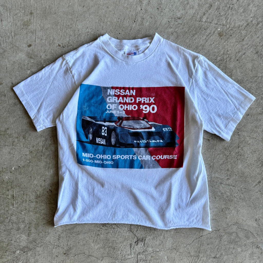 1990 Nissan Grand Prix of Ohio GTP White Cropped T Shirt (M)