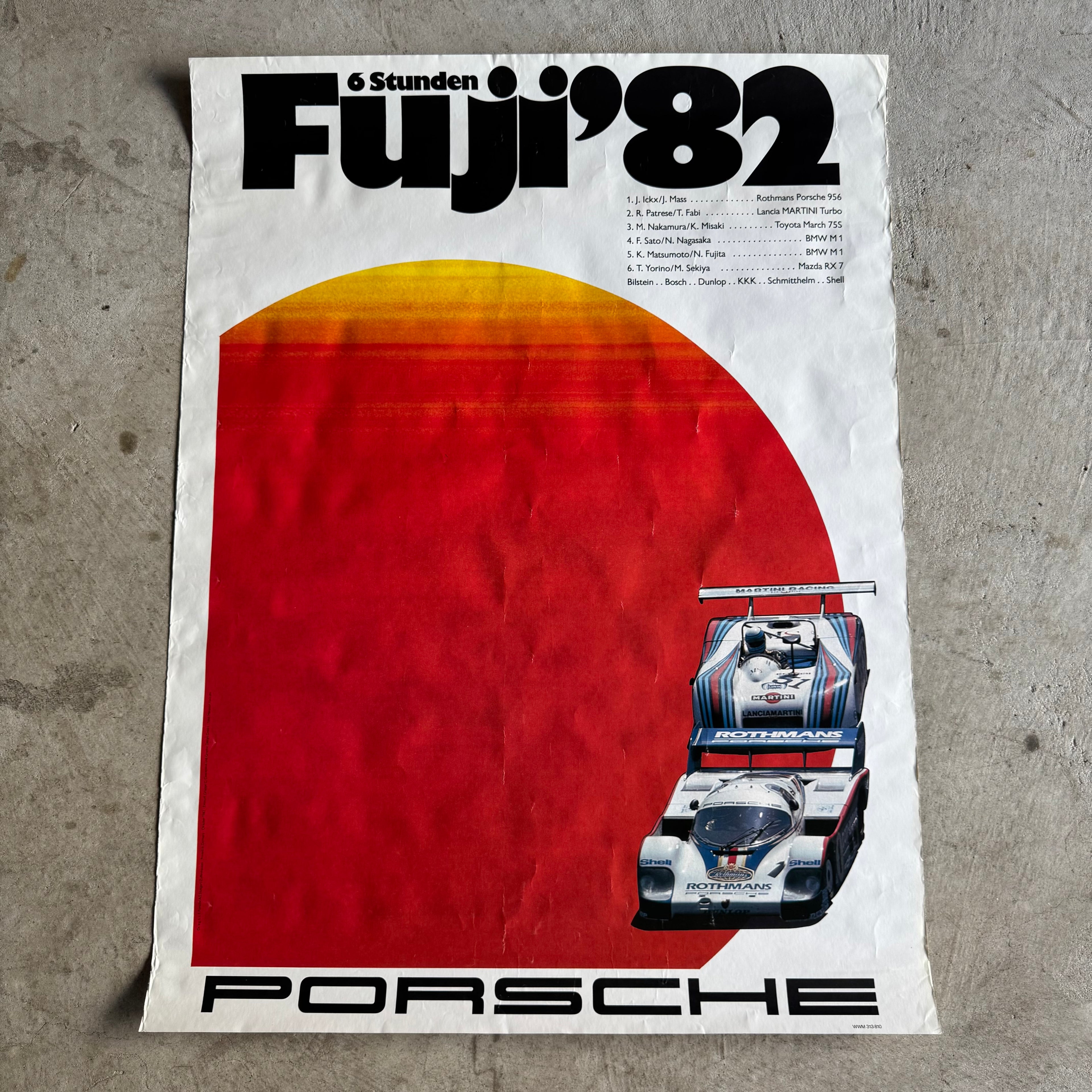 1982 Porsche 956 6 Hours of Fuji Victory Poster