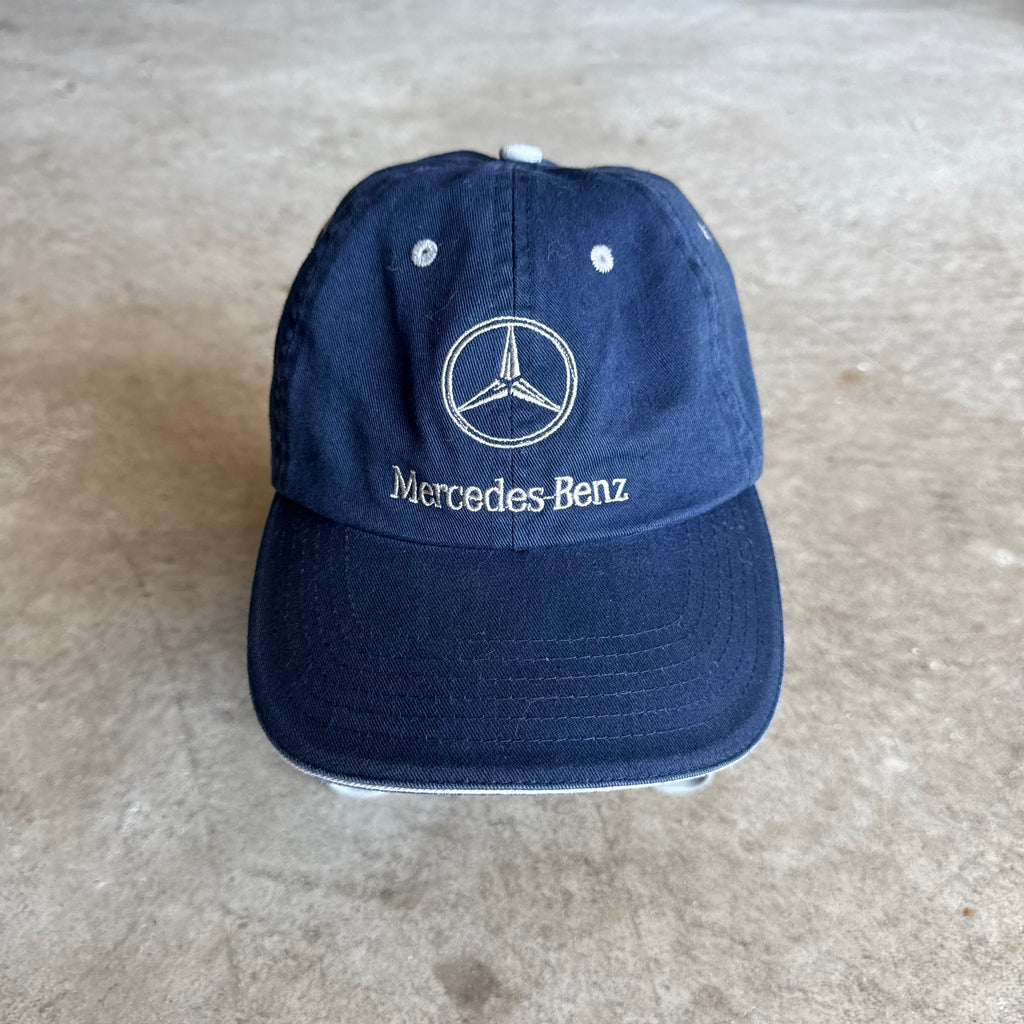 90s Mercedes-Benz Navy Adjustable Strapback Hat