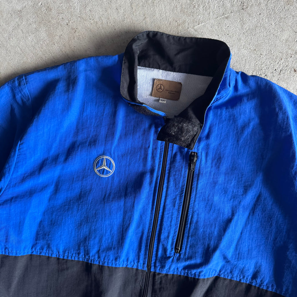 90s Mercedes Benz Black Blue 3M Work Jacket (XL)