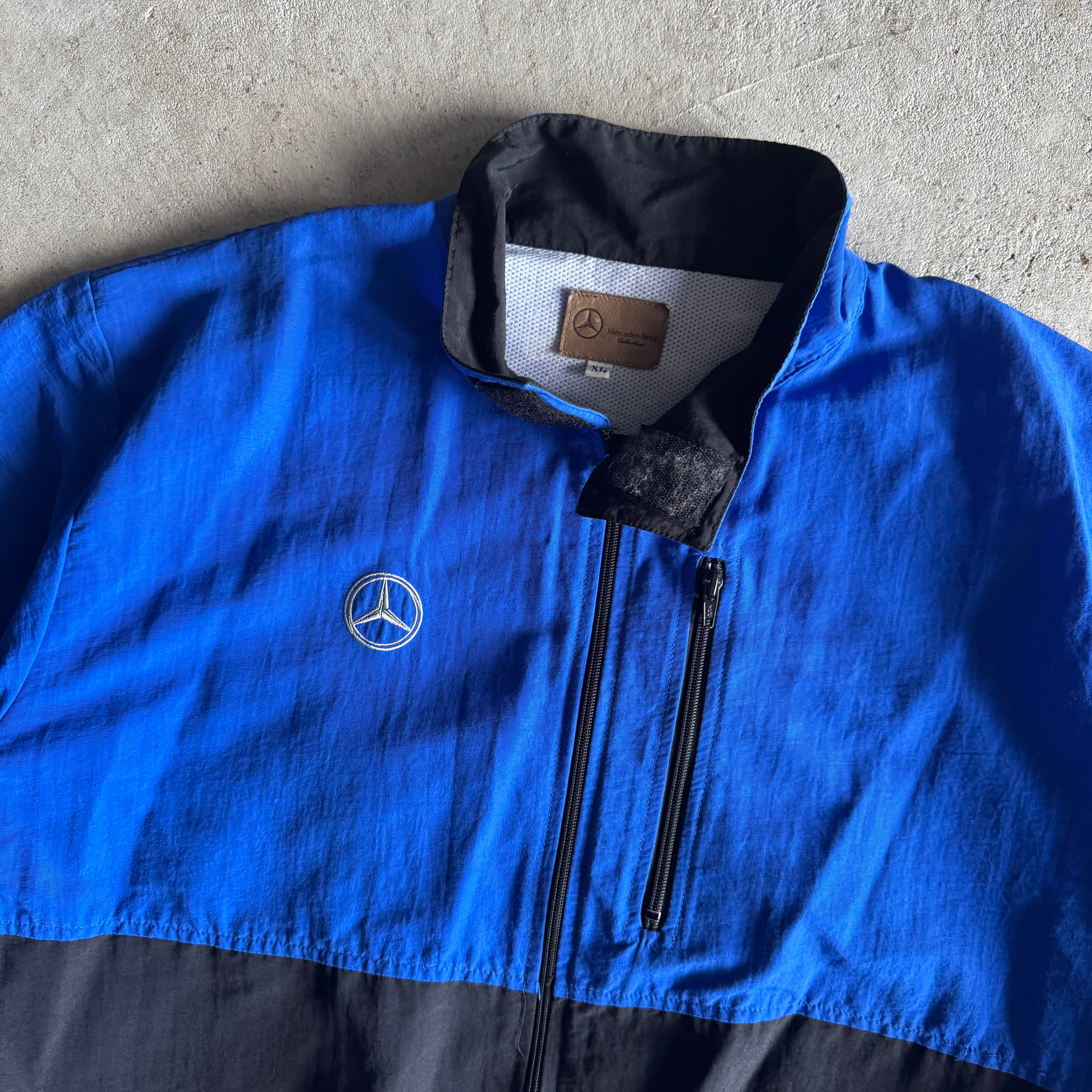 90s Mercedes Benz Black Blue 3M Work Jacket (XL)