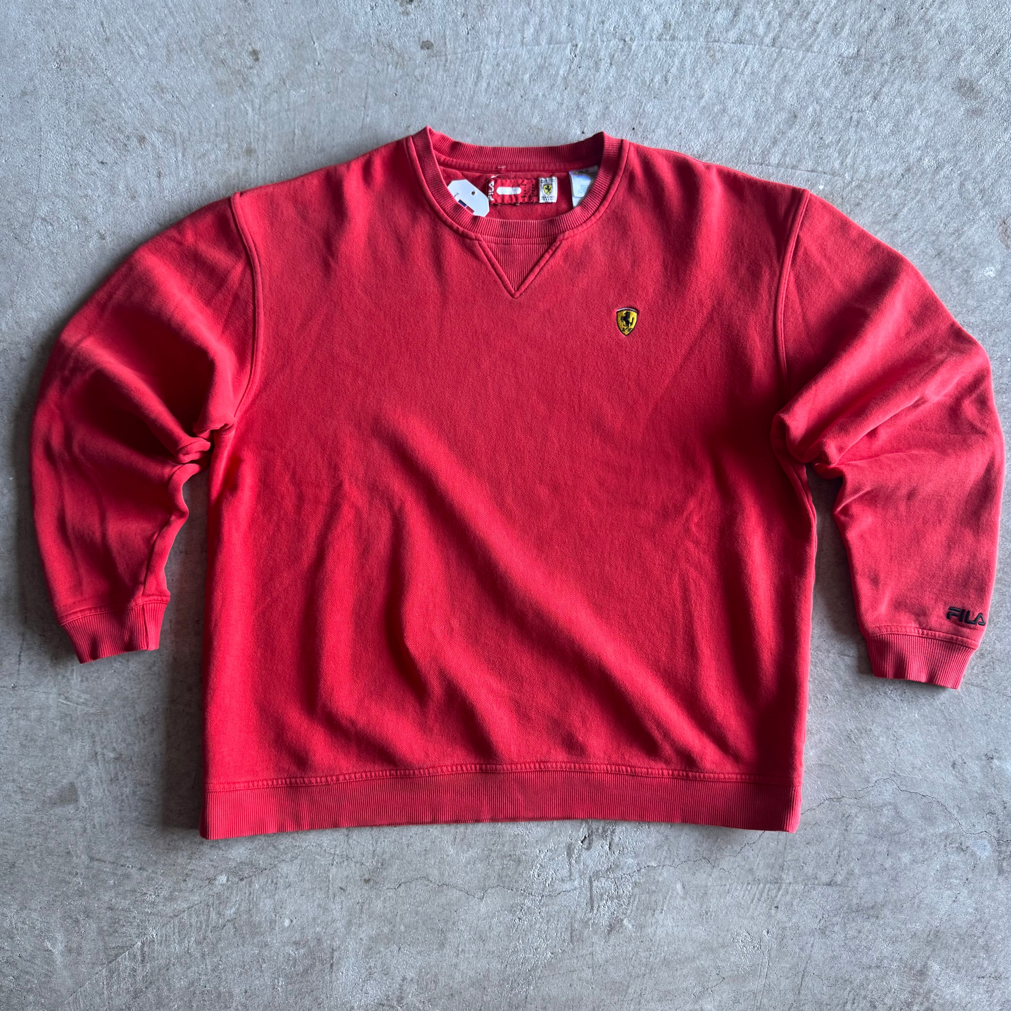 Vintage 90s Fila Ferrari Red Pullover Sweater Size Large XL