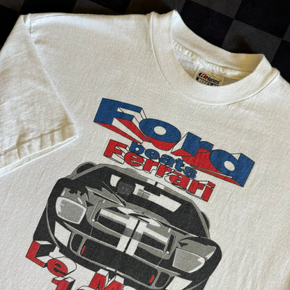 Ford Beats Ferrari Le Mans 1966 T Shirt Large