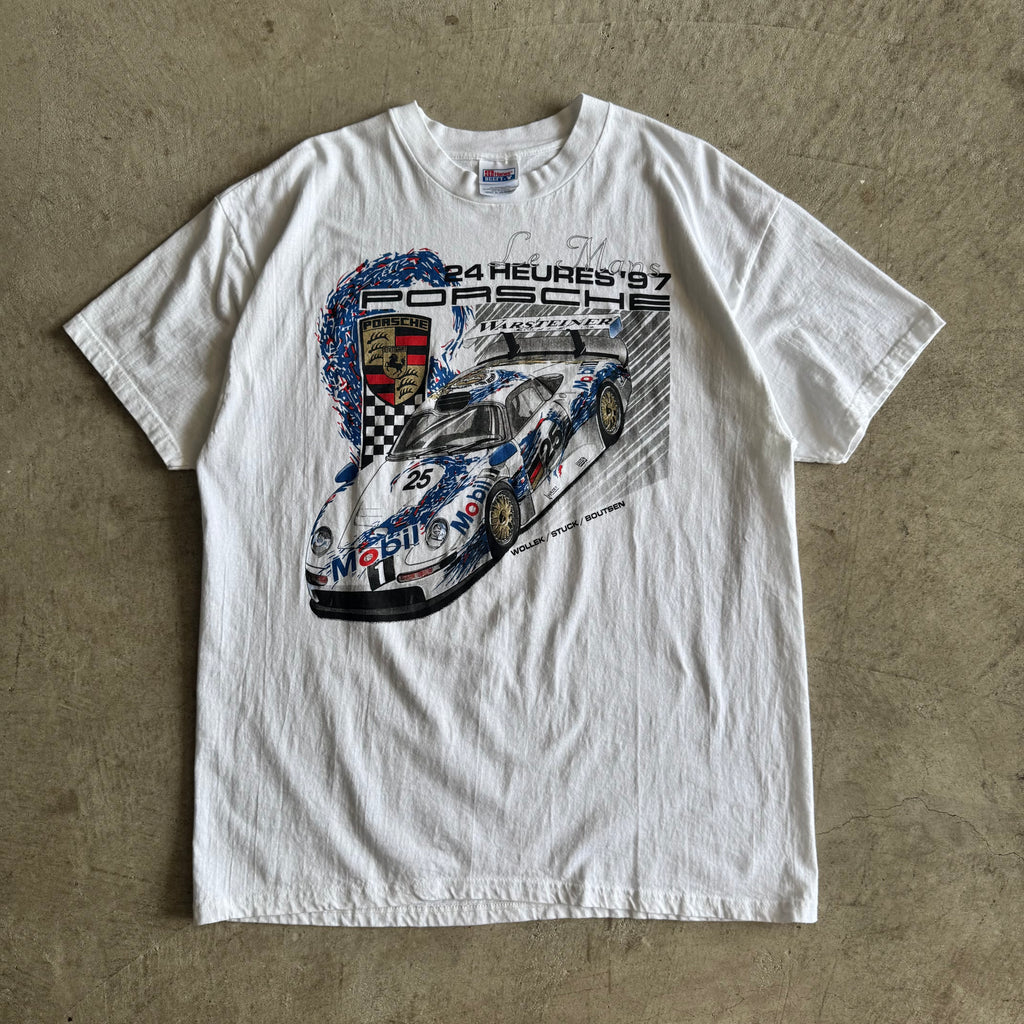 1997 Porsche 911 GT1 24 Heures Du Mans White T Shirt (XL)