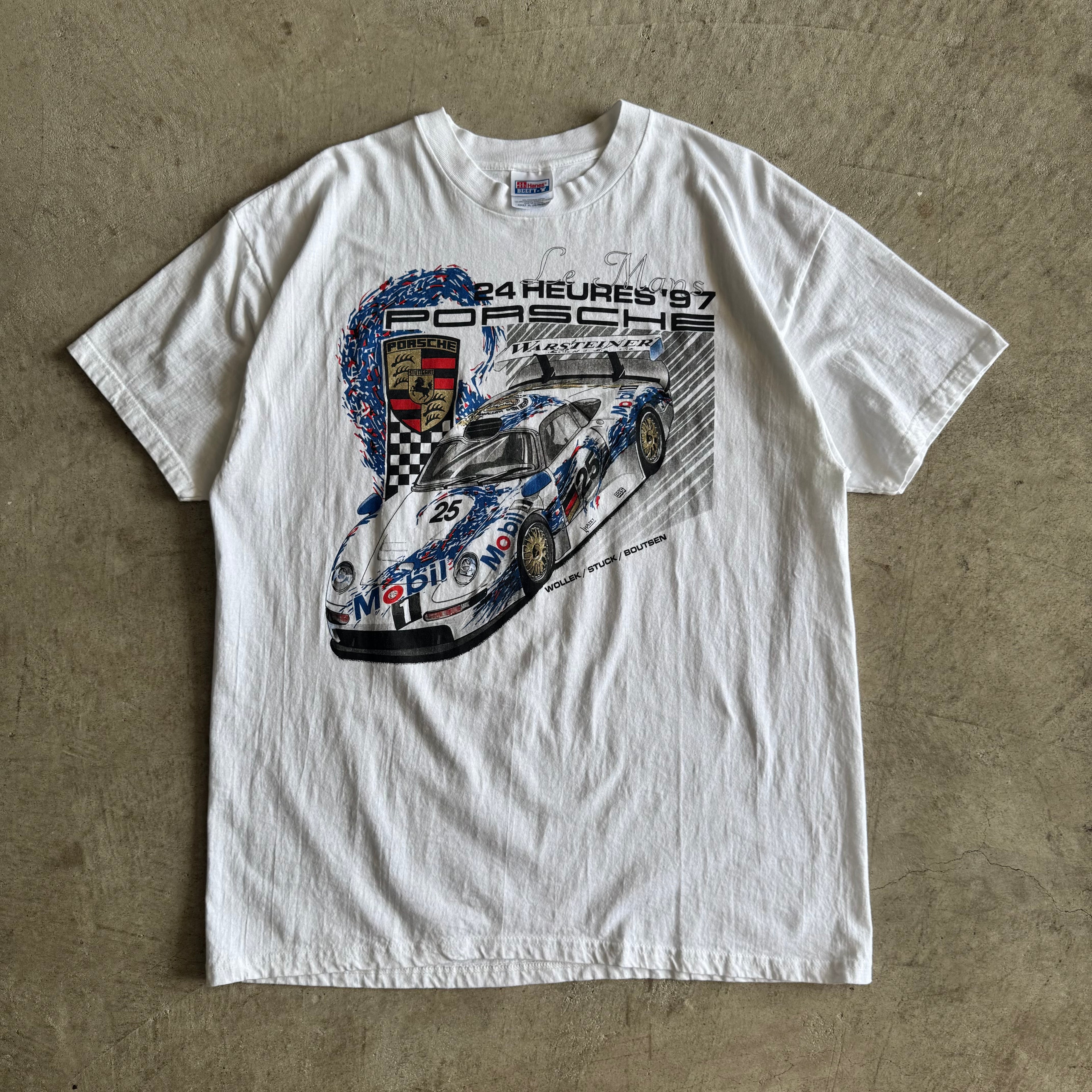 1997 Porsche 911 GT1 24 Heures Du Mans White T Shirt (XL)