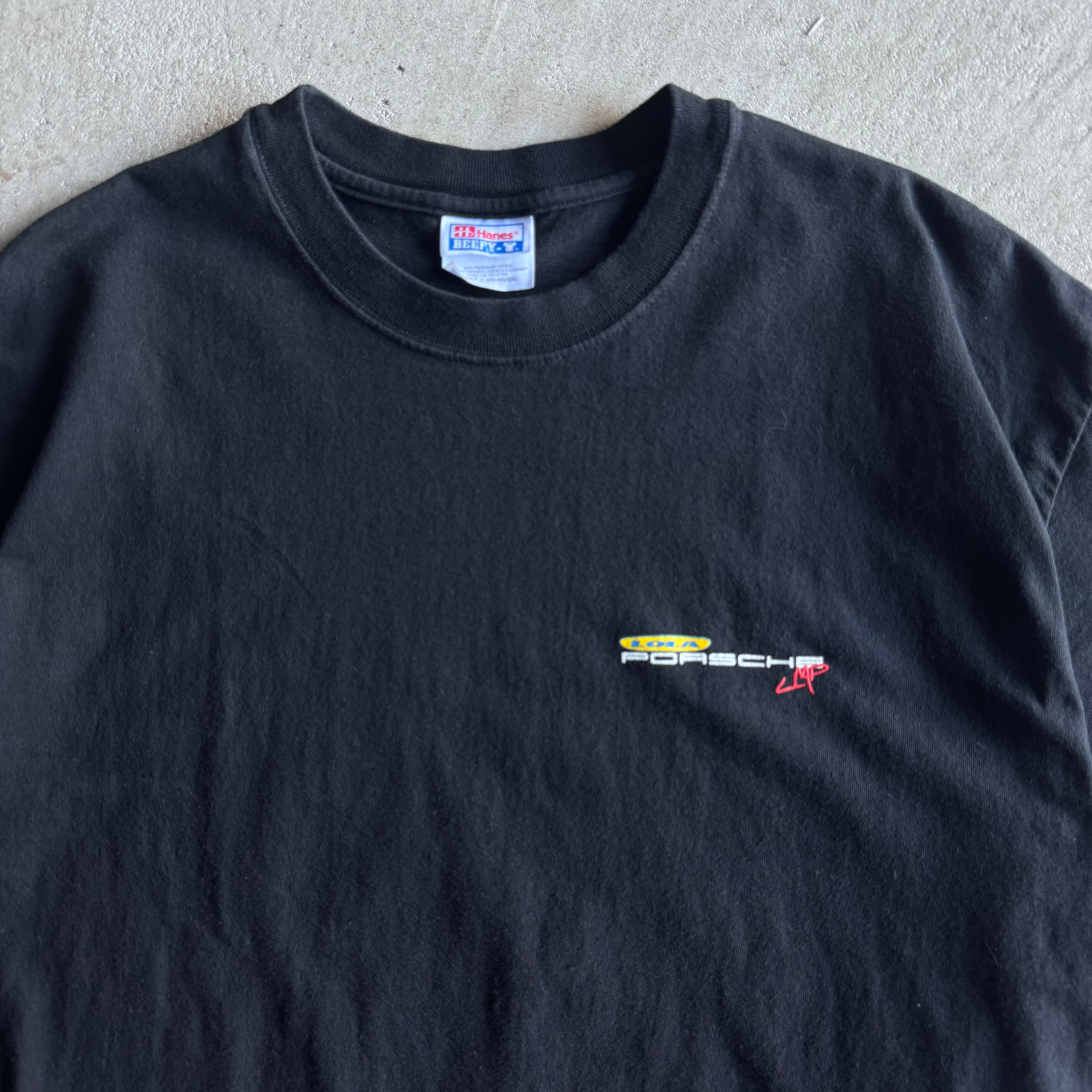 2000s Porsche Champion LOLA Racing LMP Black T Shirt (L)