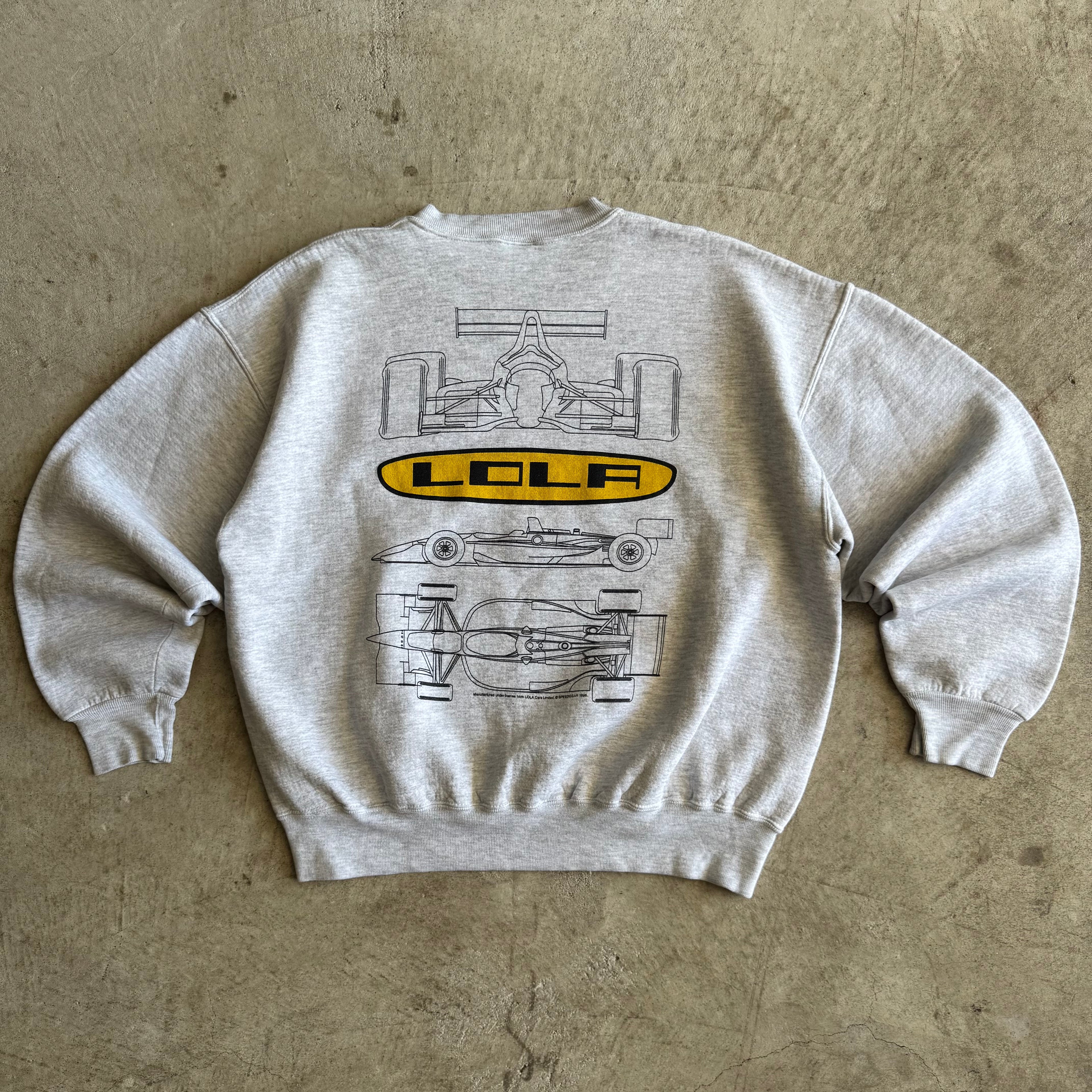 90s Lola Formula 1 F1 Racing Grey Crewneck Sweater (XL)