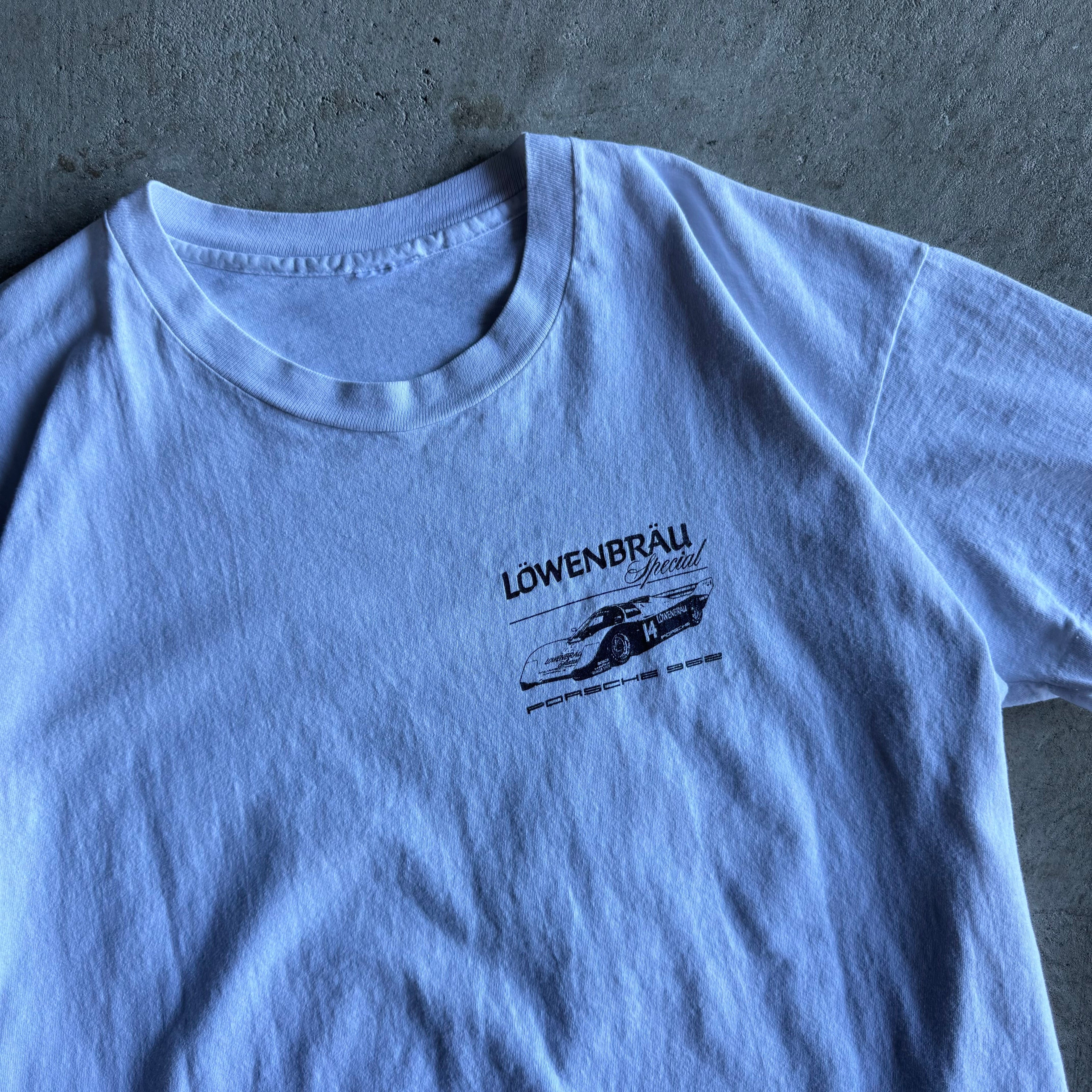 80s Porsche Lowenbrau Special 962 White T Shirt (XL)