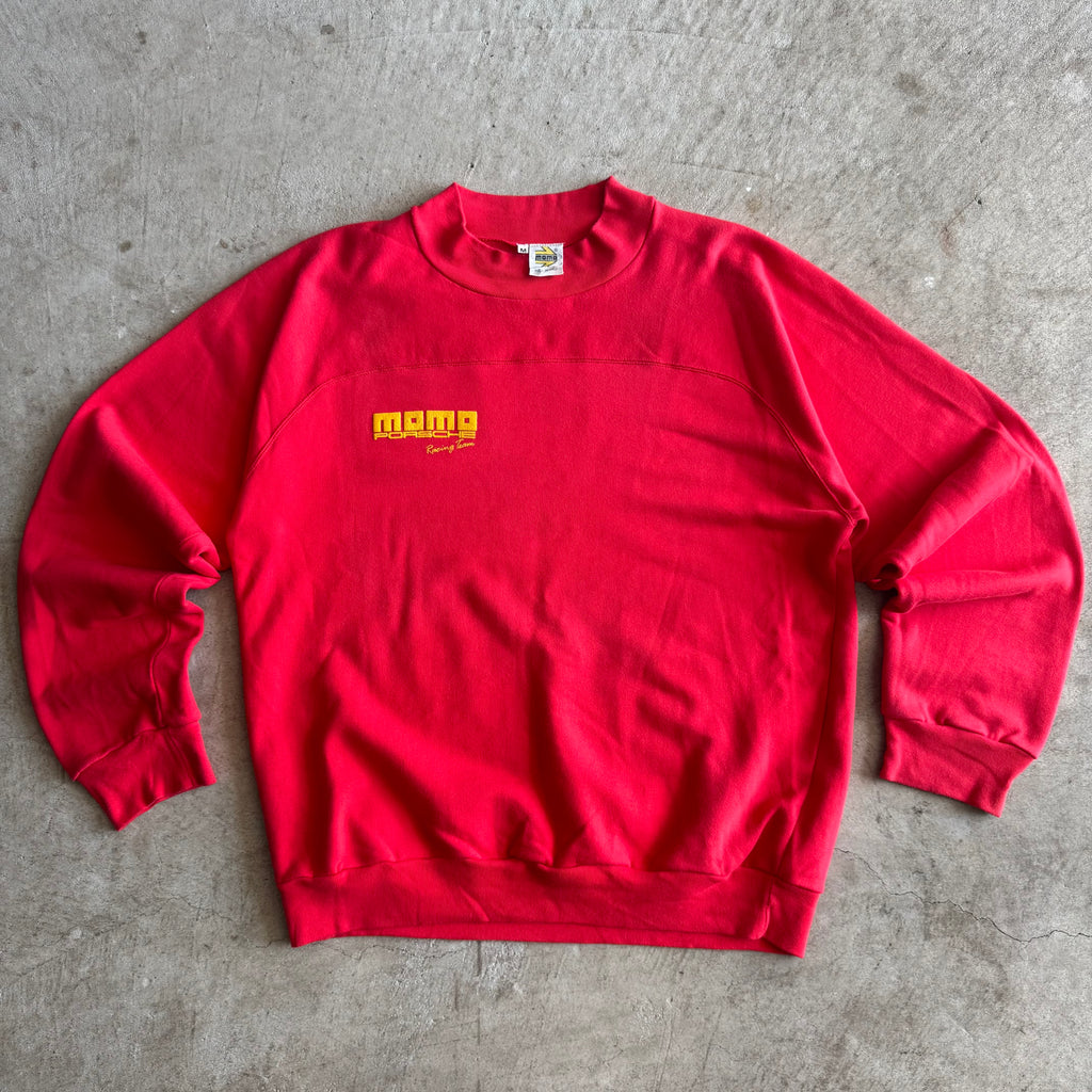 80s Porsche MOMO Racing Team Red Crewneck Sweater (M)