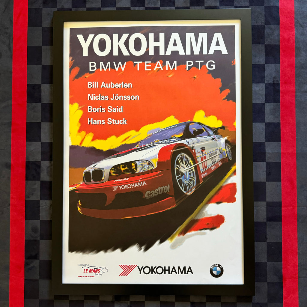 Original Yokohama BMW Team PTG American Le Mans Series Framed Poster