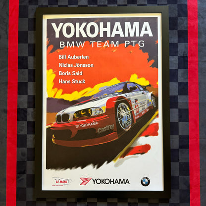 Original Yokohama BMW Team PTG American Le Mans Series Framed Poster