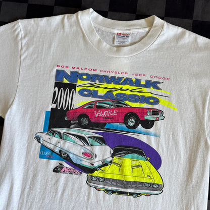 Vintage 2000 Norwalk Raceway Chrysler Classic Mopar White T Shirt Large