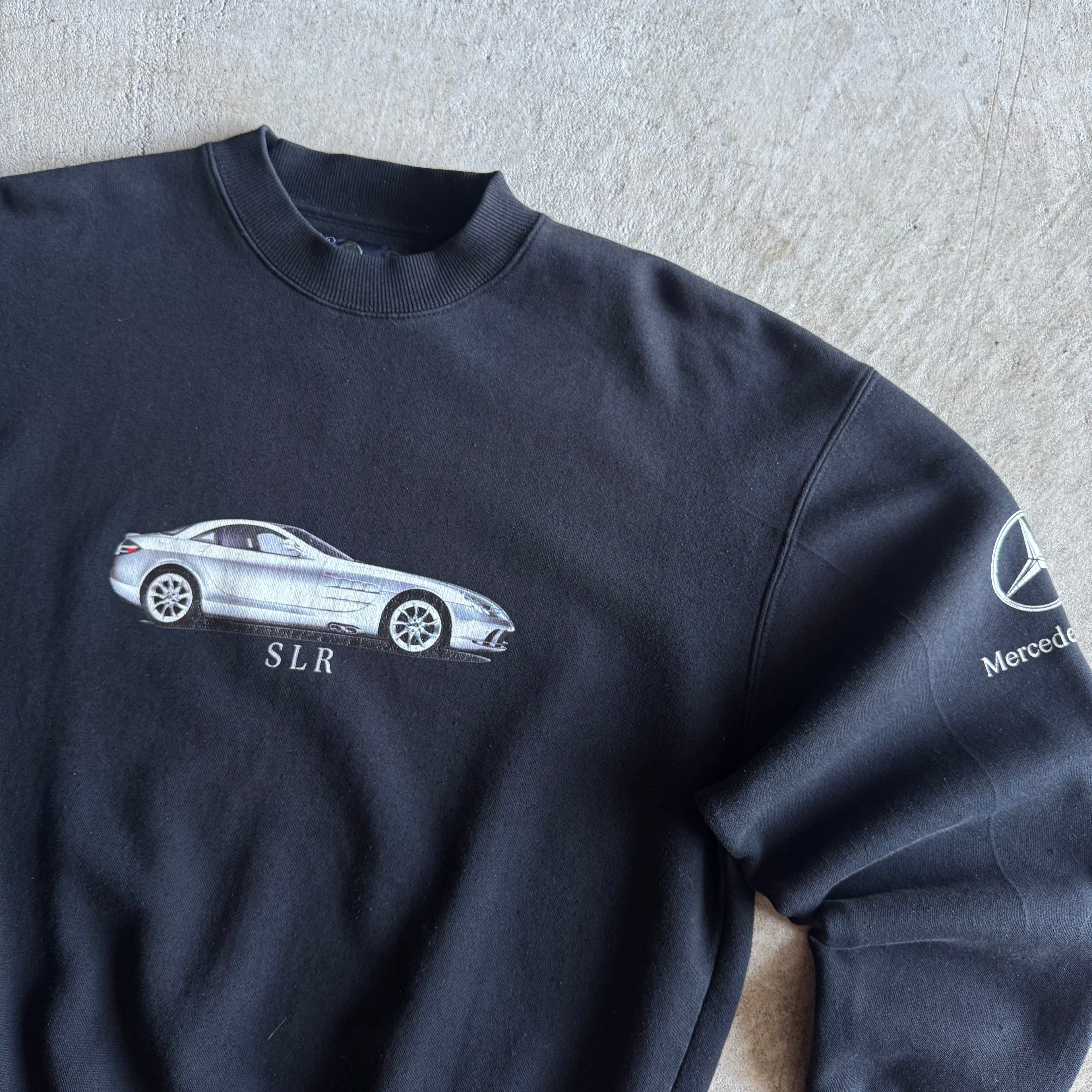 Vintage 2000s Mercedes-Benz SLR McLaren Bilskadesenter Pullover Sweater Size Large