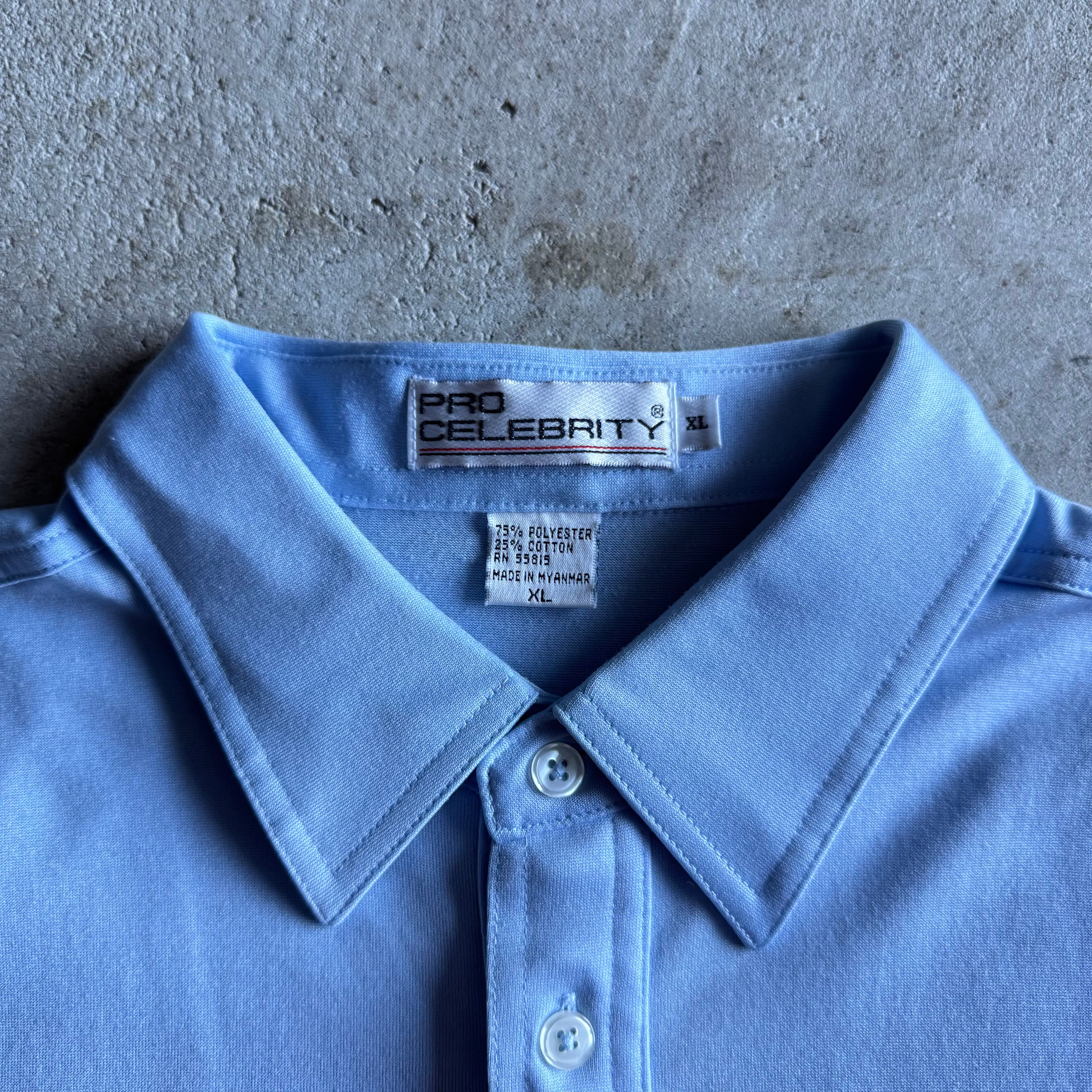 90s Team Porsche Lund to Hiko Rally Blue Polo Top Shirt (XL)