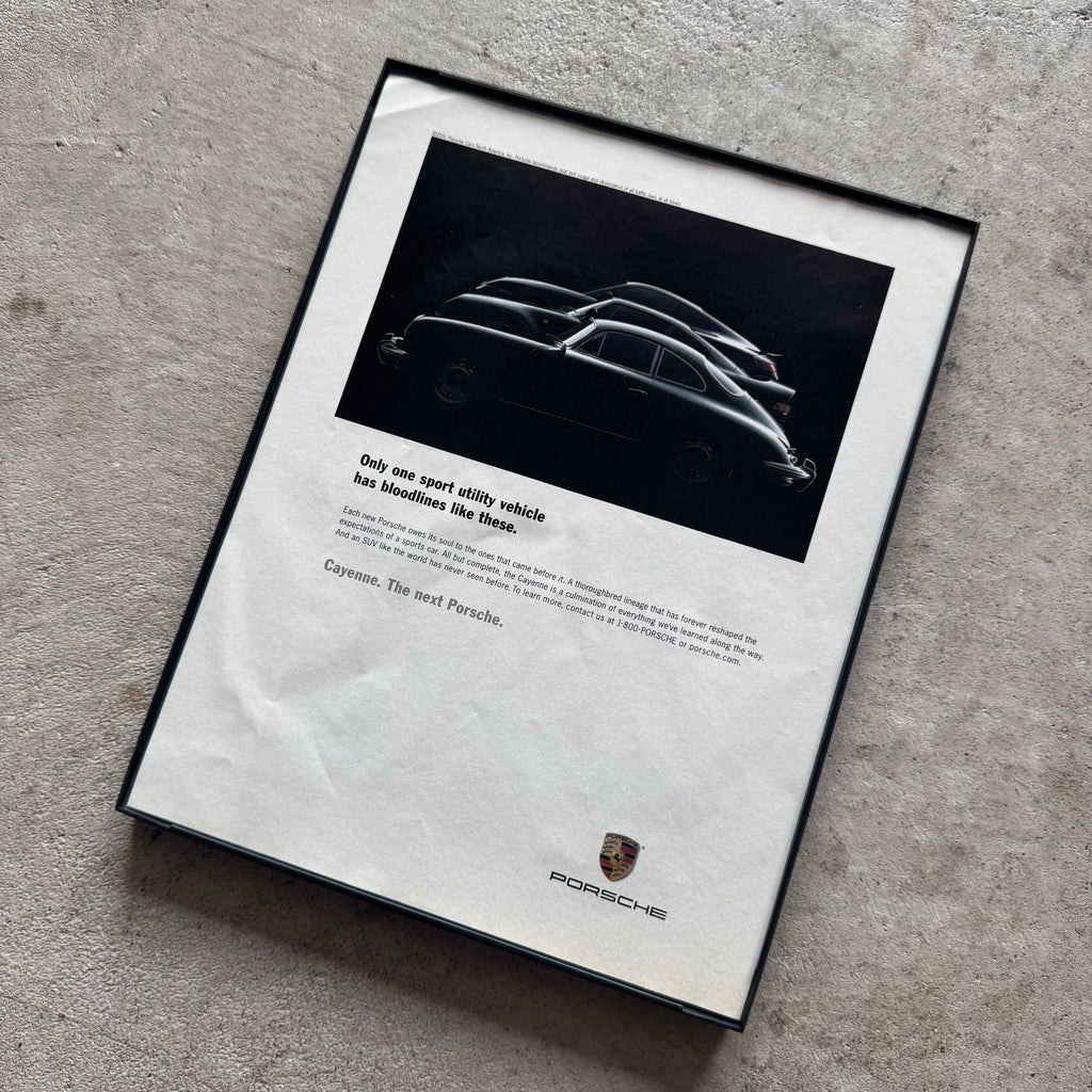 2001 Porsche Bloodlines Like These Cayenne Framed Advertisement