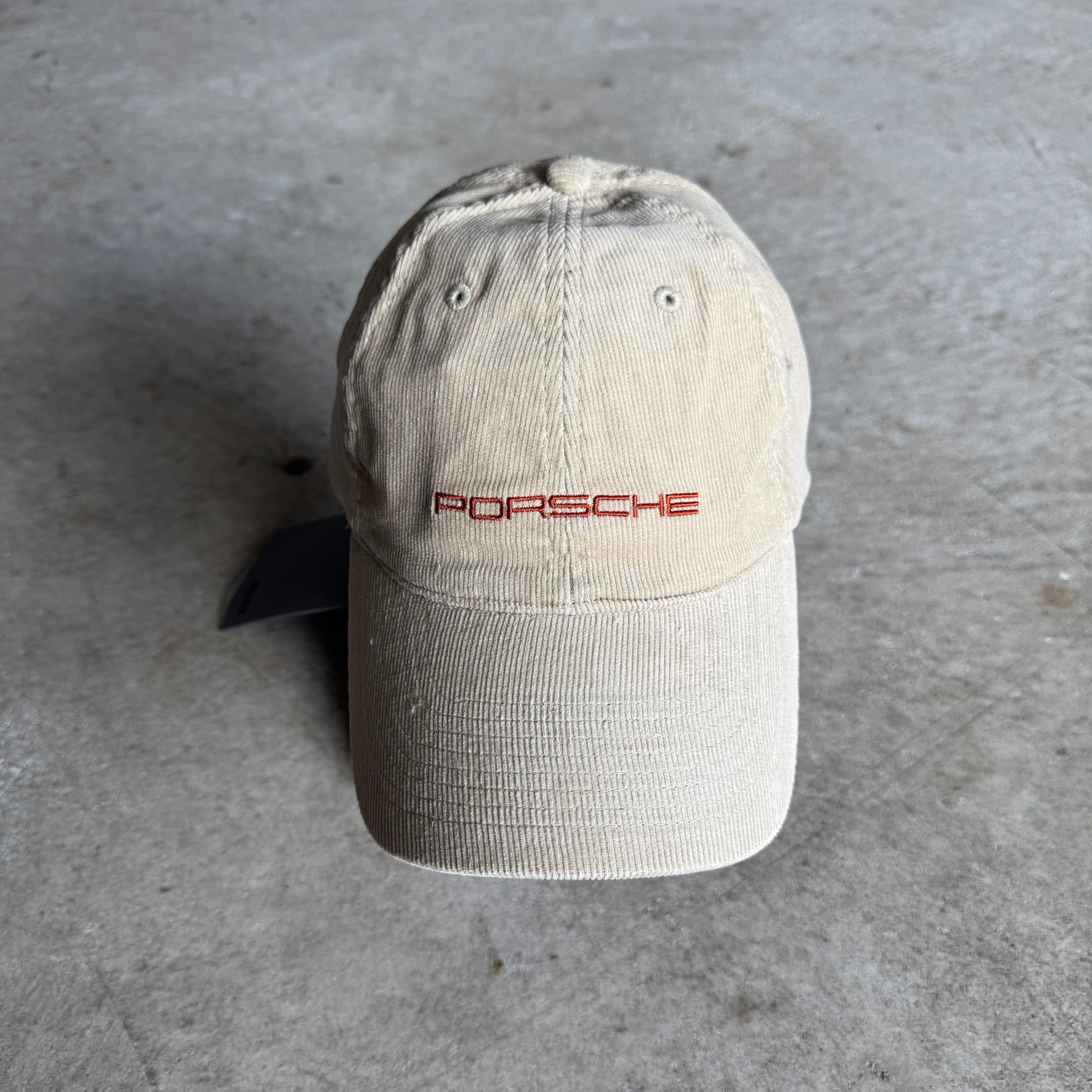 2000s Porsche Selection Brown Corduroy Strapback Hat