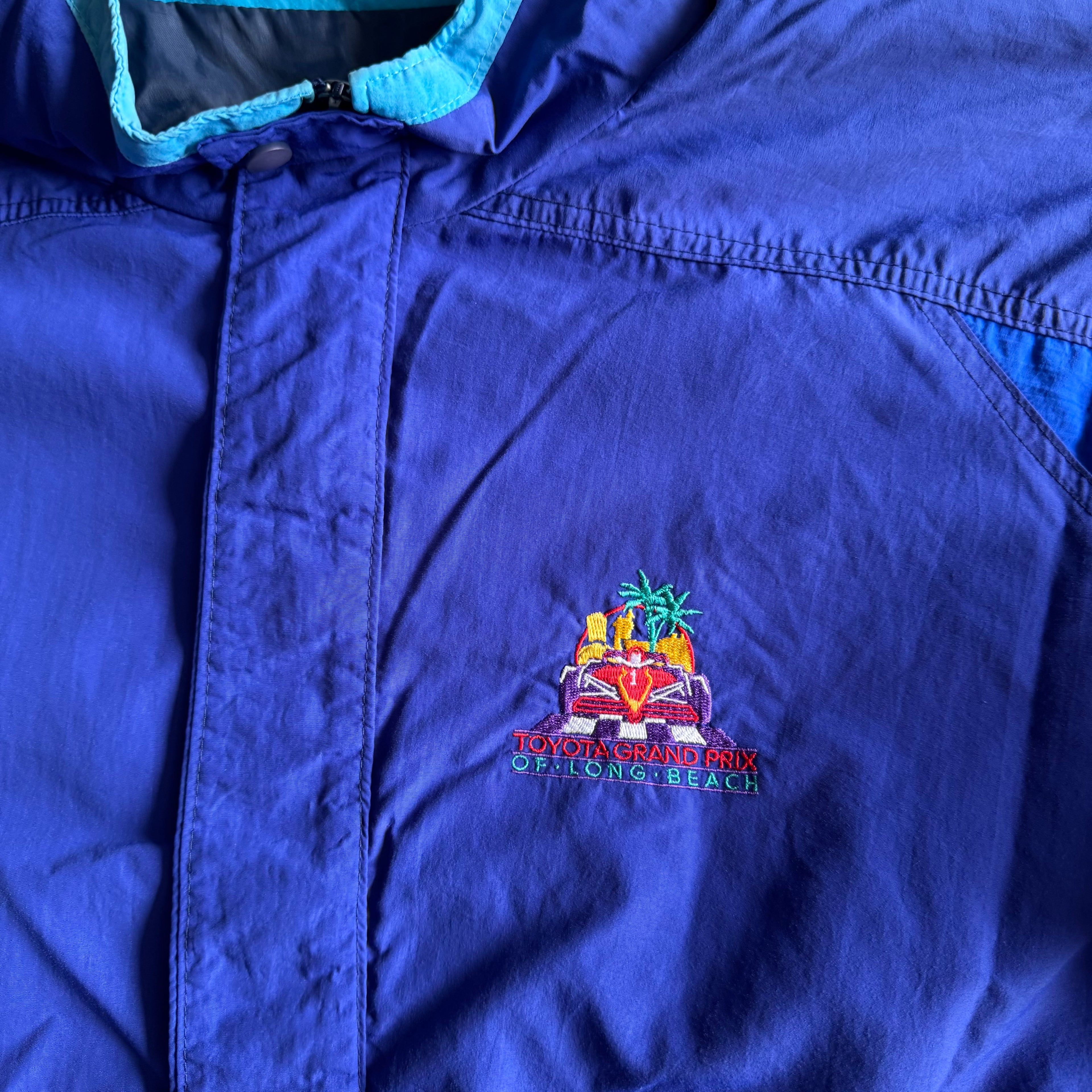 Vintage 1999 Toyota Grand Prix of Long Beach CART Blue Jacket Size Large