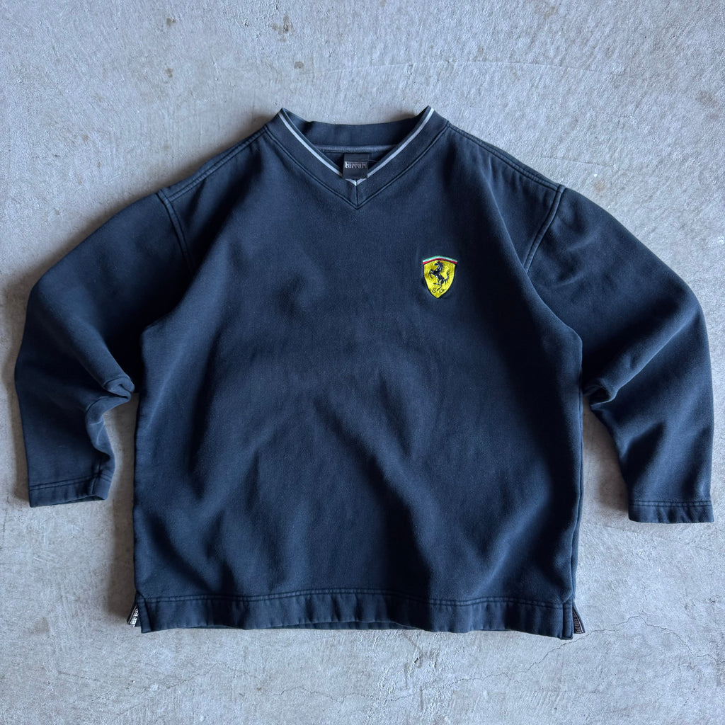 90s Ferrari Scuderia Black Pullover Sweater (L)