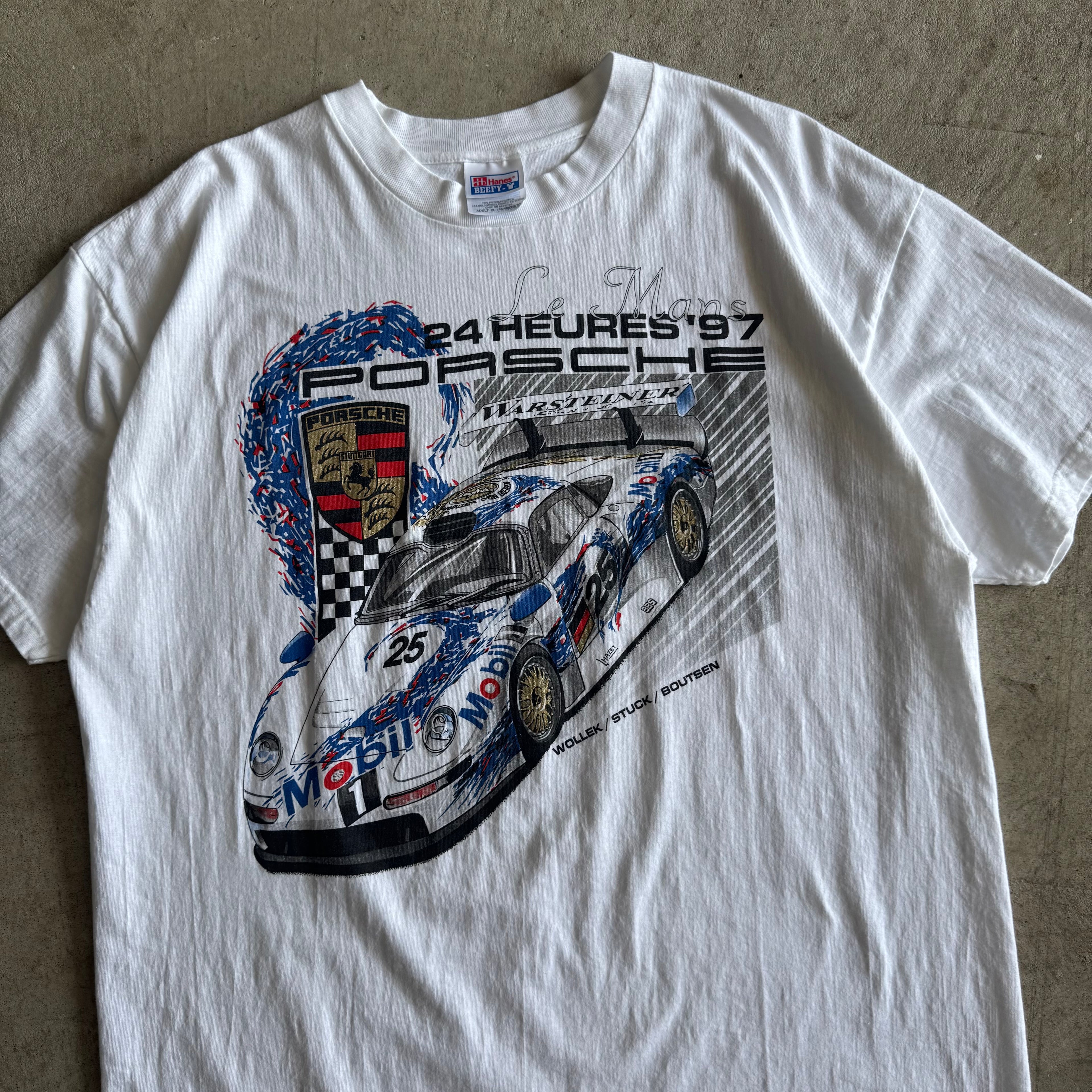 1997 Porsche 911 GT1 24 Heures Du Mans White T Shirt (XL)