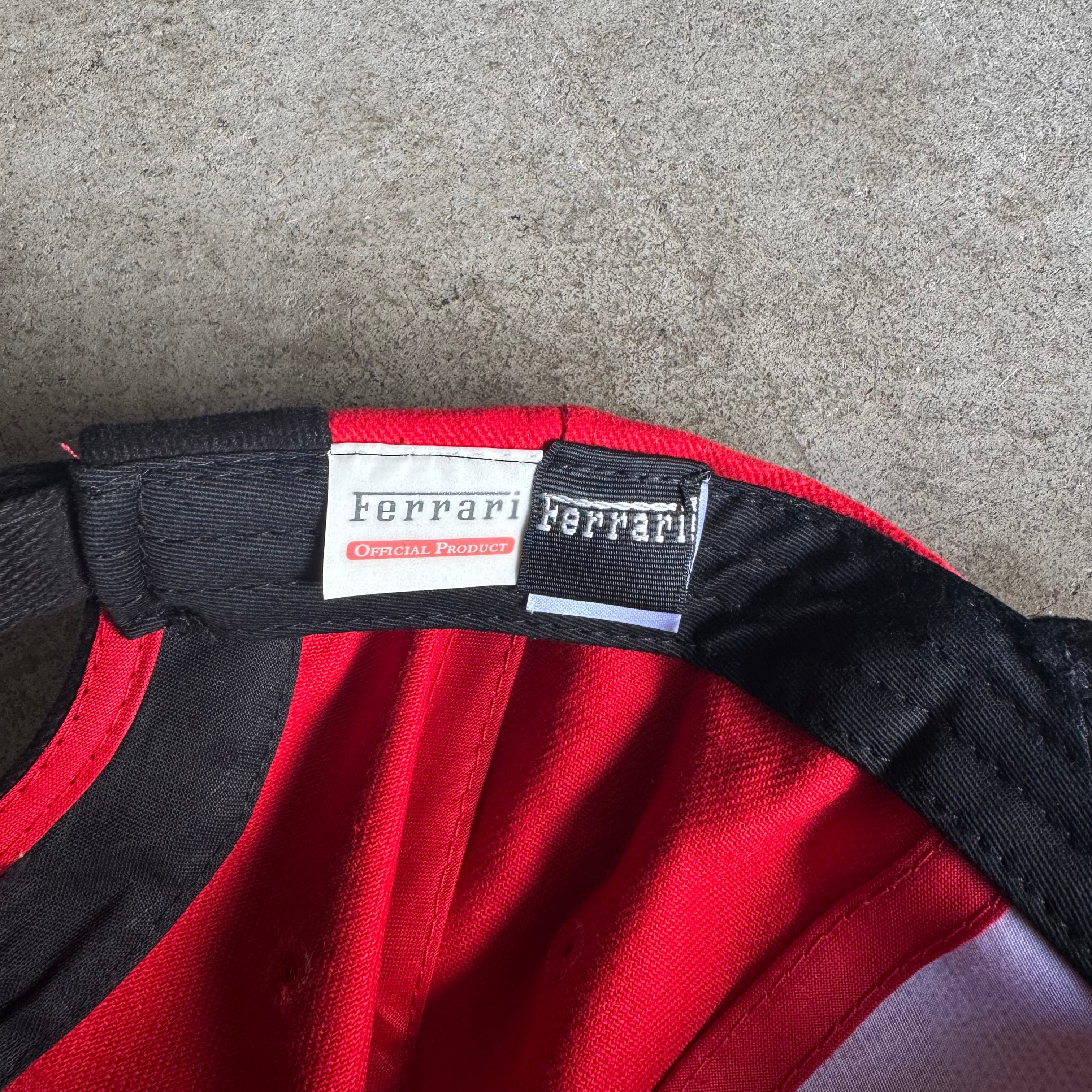 Ferrari Embroidered Shield Red Black Cap Hat