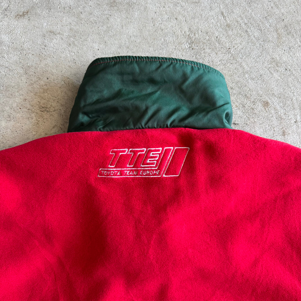 90s Sparco Castrol Team Toyota Europe Red Fleece Jacket (L)