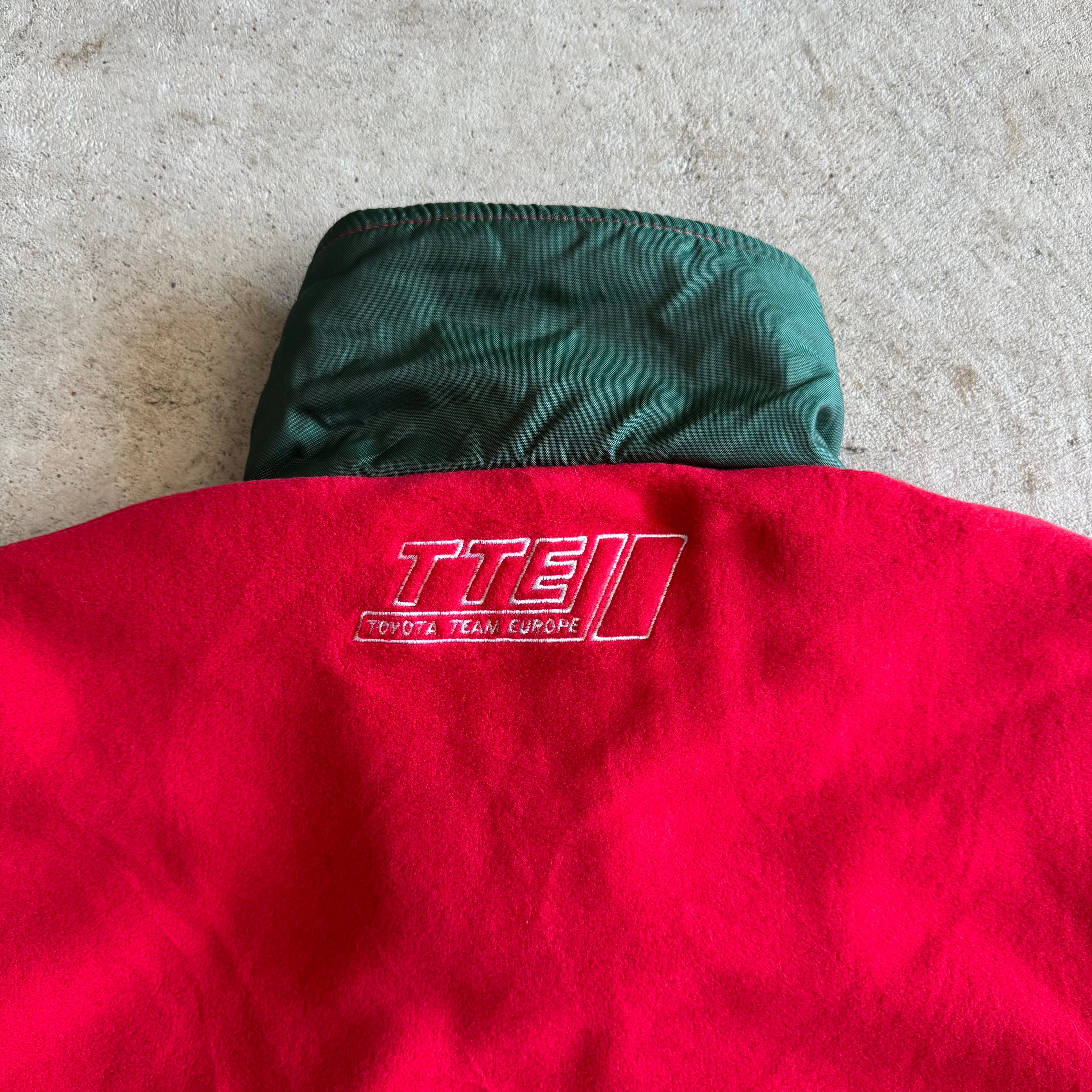 90s Sparco Castrol Team Toyota Europe Red Fleece Jacket (L)